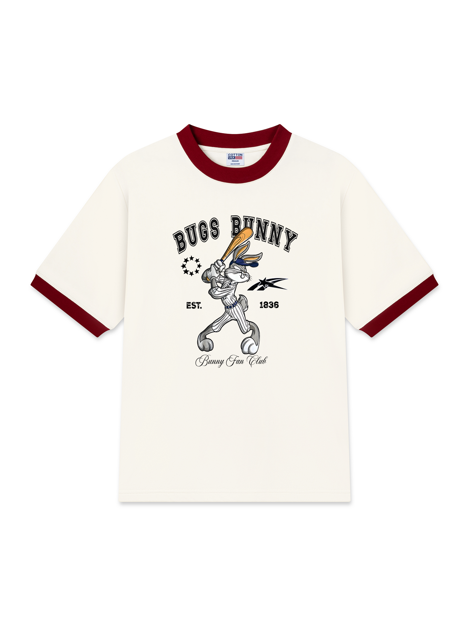 Áo Thun Ringer Relaxed Fit Baseball Bugs Bunny