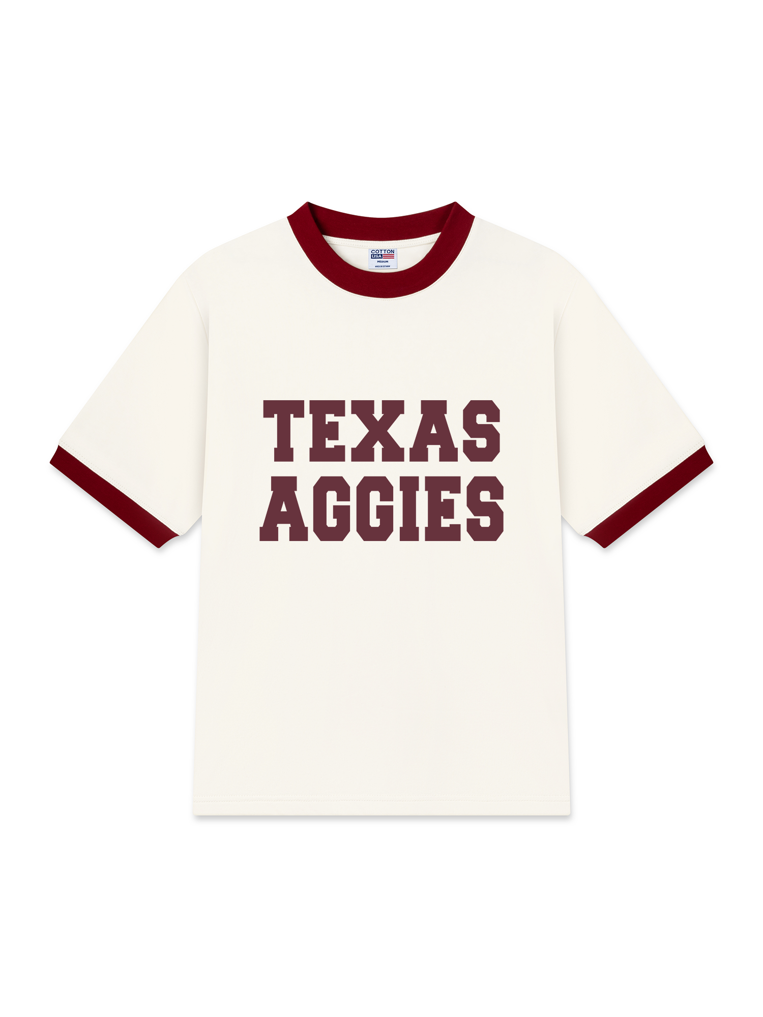 Áo Thun Ringer Relaxed Fit USA Texas Aggies