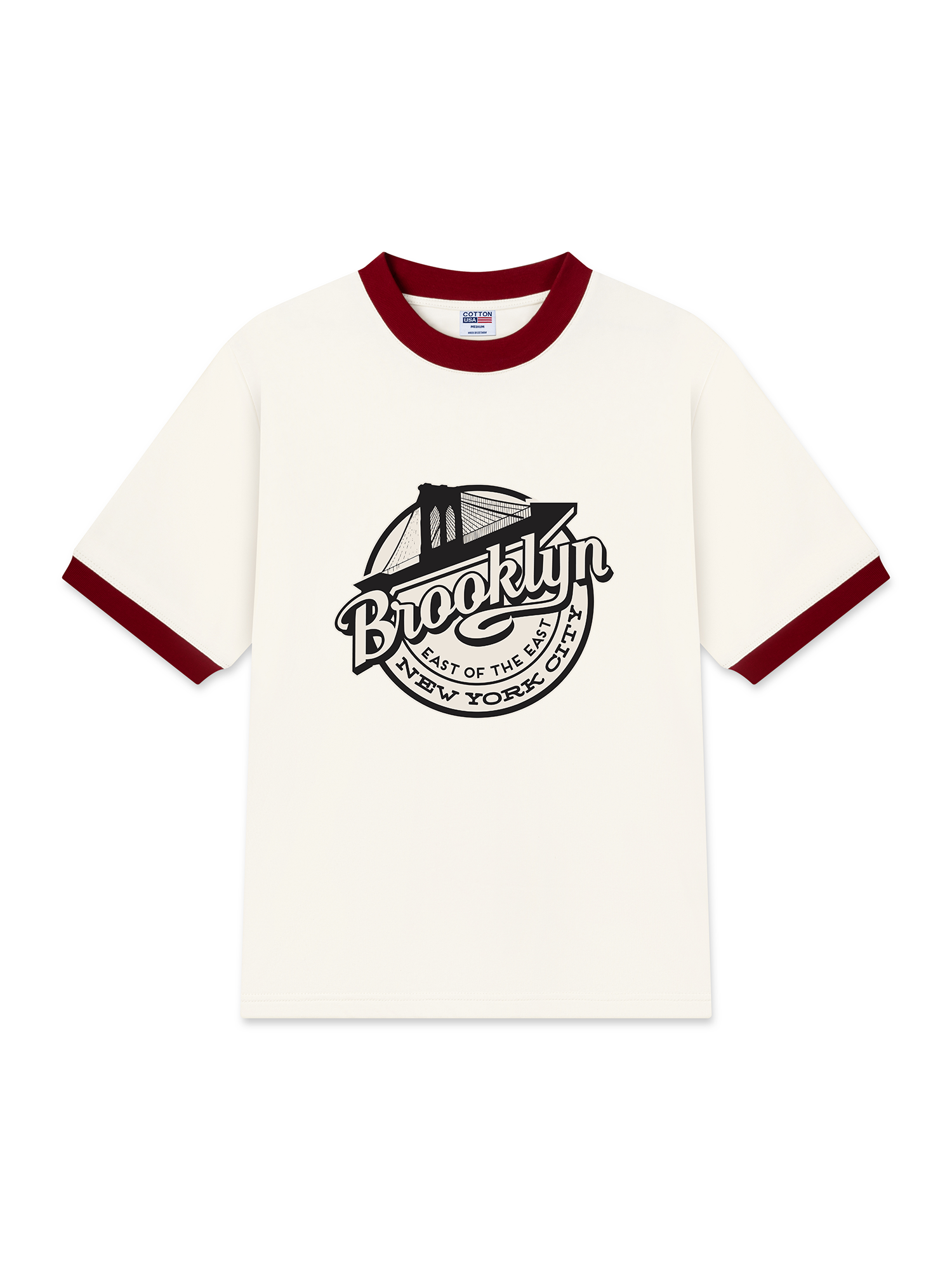 Áo Thun Ringer Relaxed Fit USA Brooklyn East Of The East