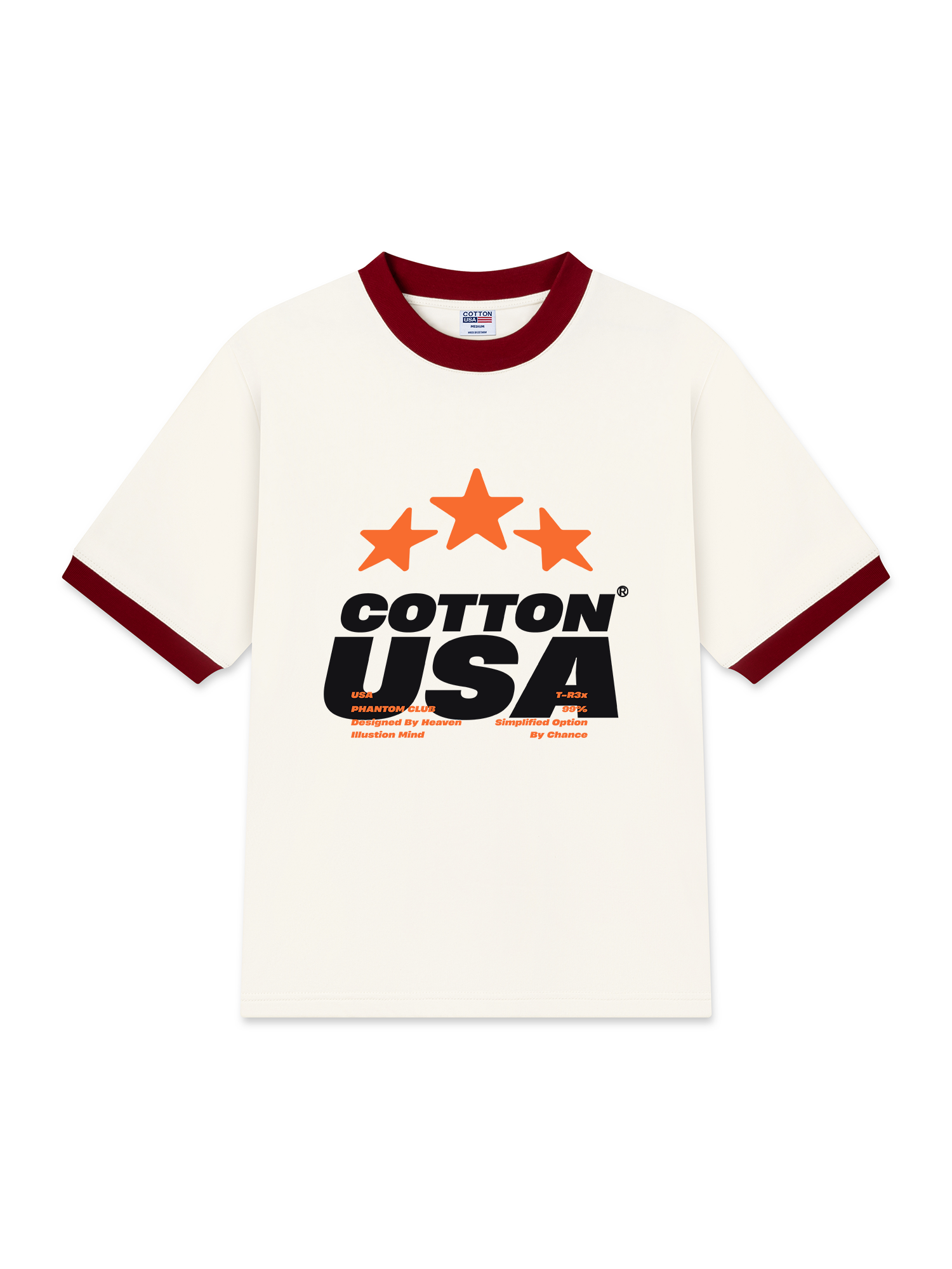 Áo Thun Ringer Relaxed Fit USA Fliction Star