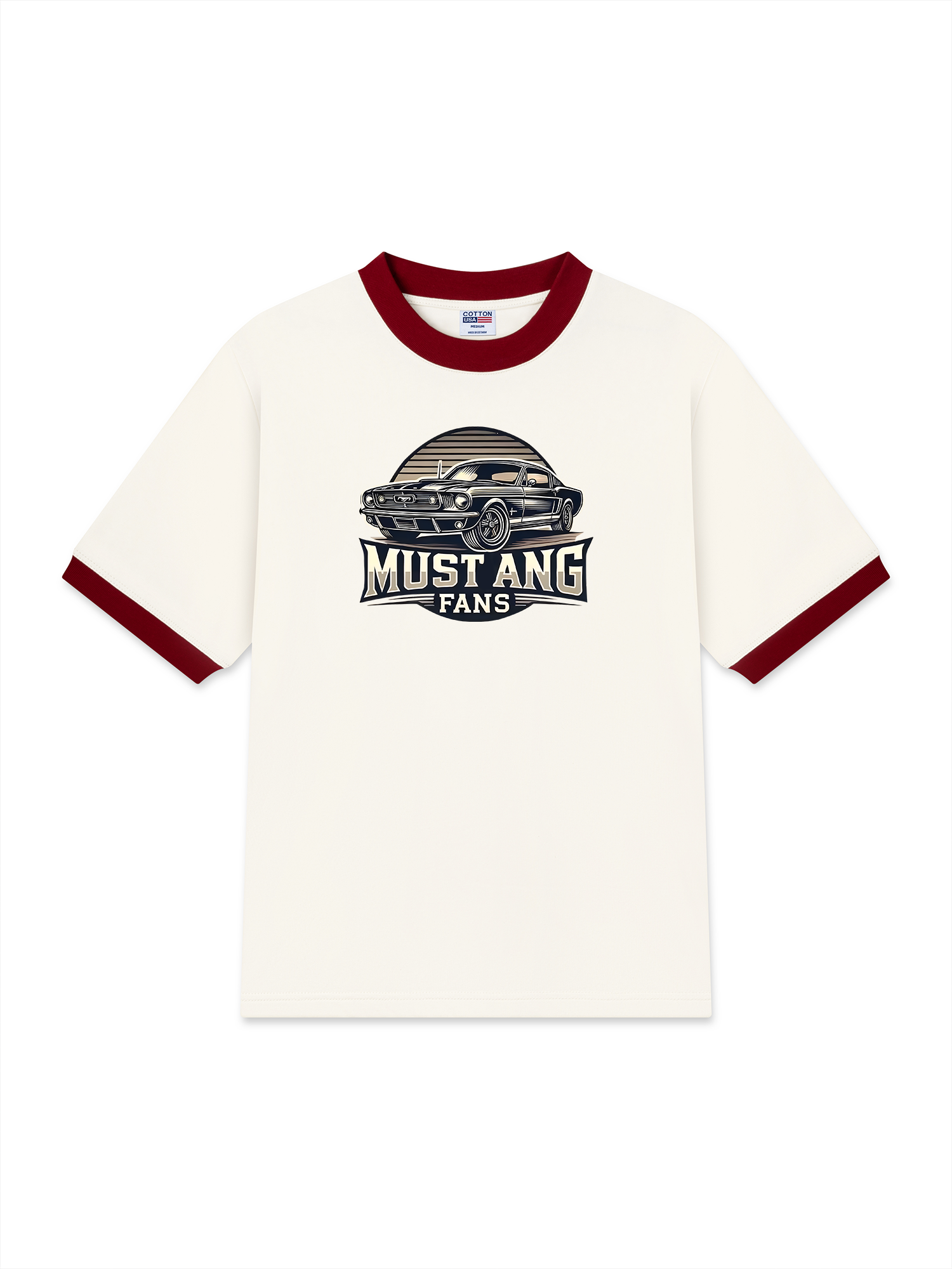 Áo Thun Ringer Relaxed Fit Mustang Fans