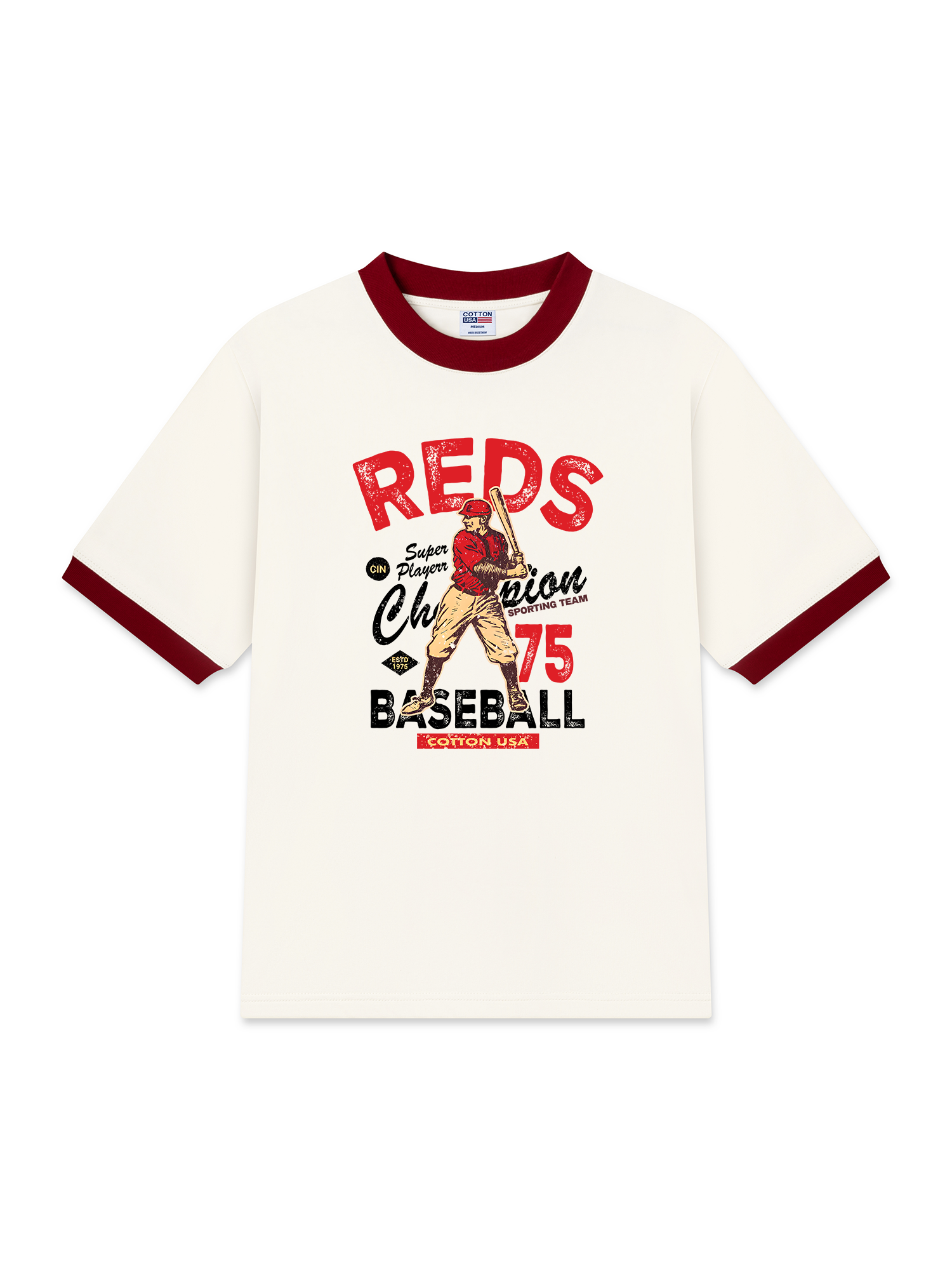 Áo Thun Ringer Relaxed Fit Baseball Super Player