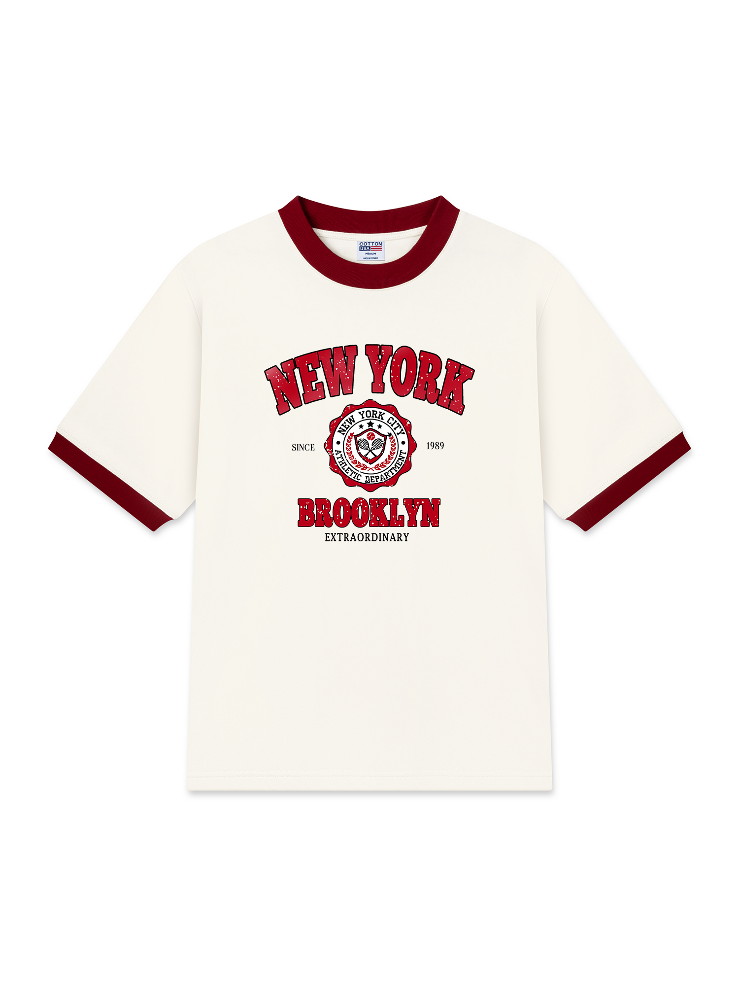 Áo Thun Ringer Relaxed Fit City New York Brooklyn