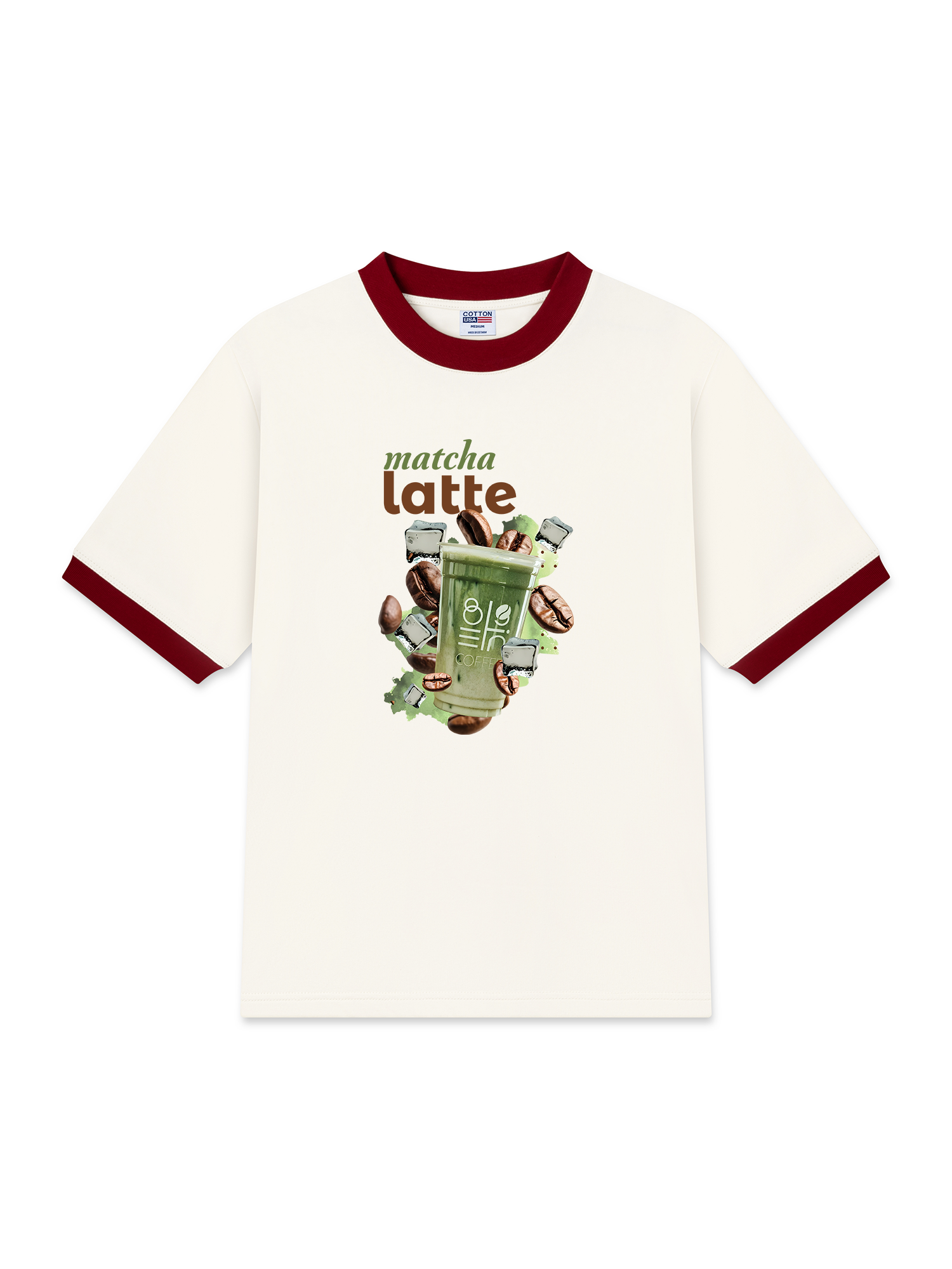 Áo Thun Ringer Relaxed Fit Matcha Latte