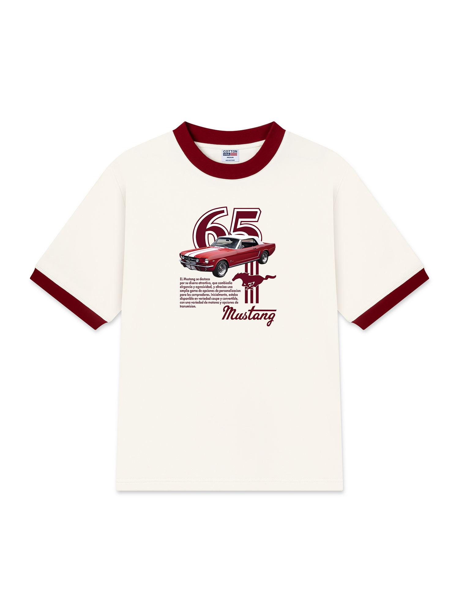 Áo Thun Ringer Relaxed Fit Mustang Red Version Retro