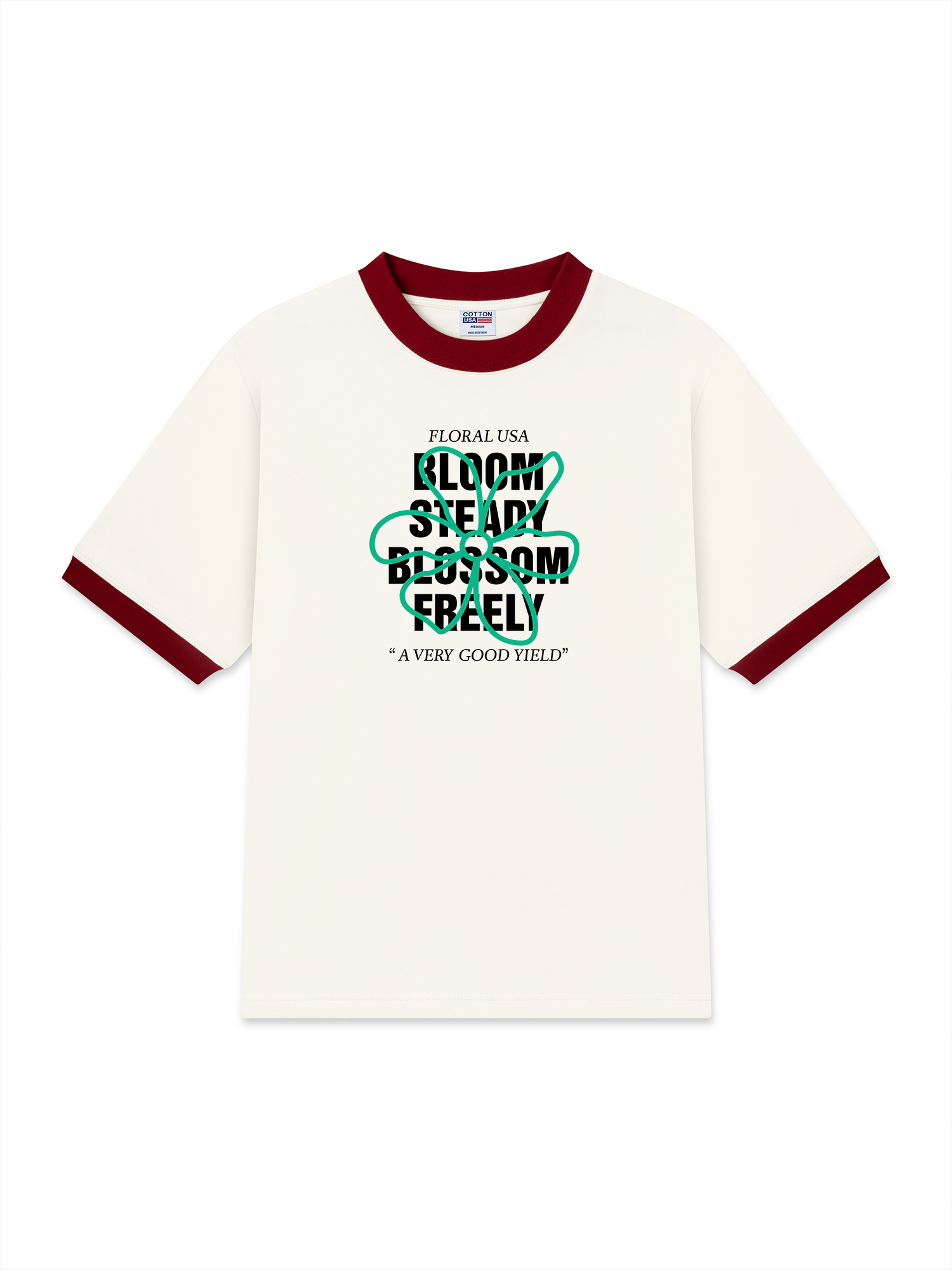 Áo Thun Ringer Relaxed Fit Floral Bloom Steady