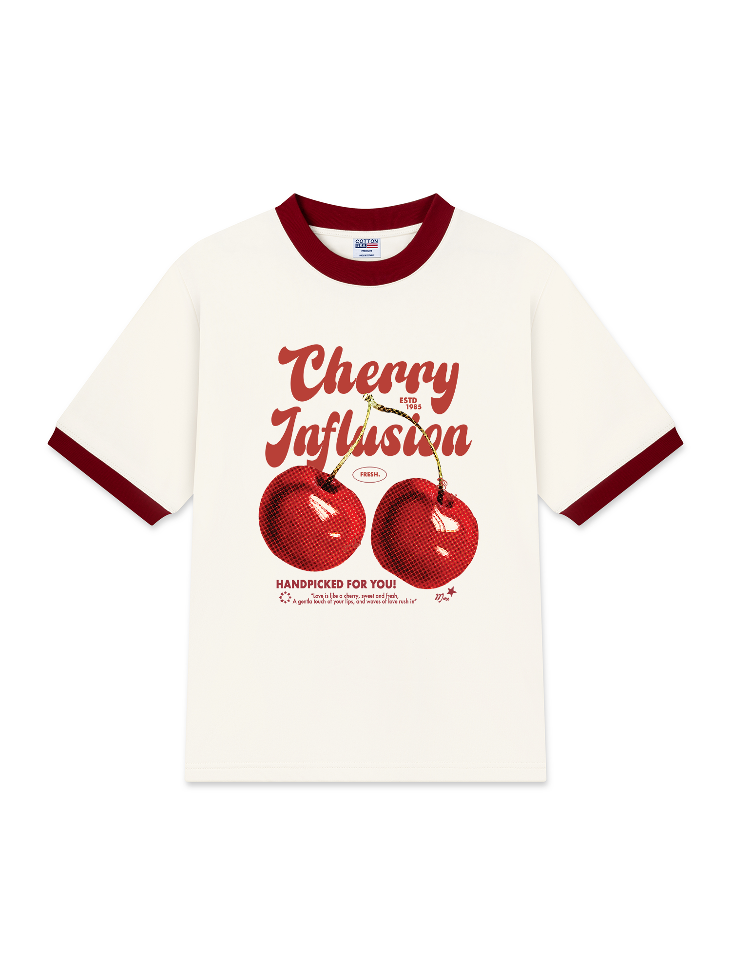 Áo Thun Ringer Relaxed Fit Tropical Cherry Influsion
