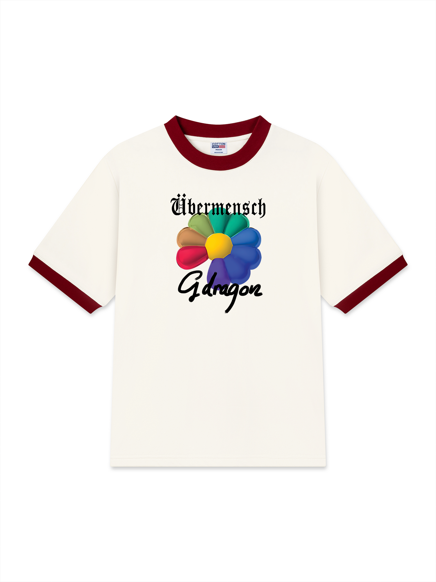 Áo Thun Ringer Relaxed Fit Floral Rainbow GD