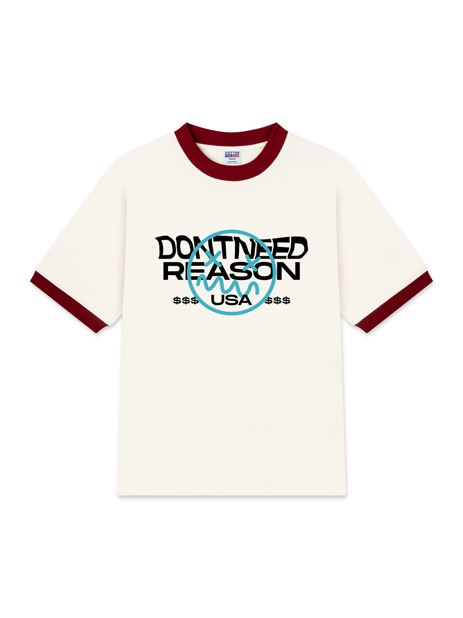 Áo Thun Ringer Relaxed Fit USA Dont Need Reason