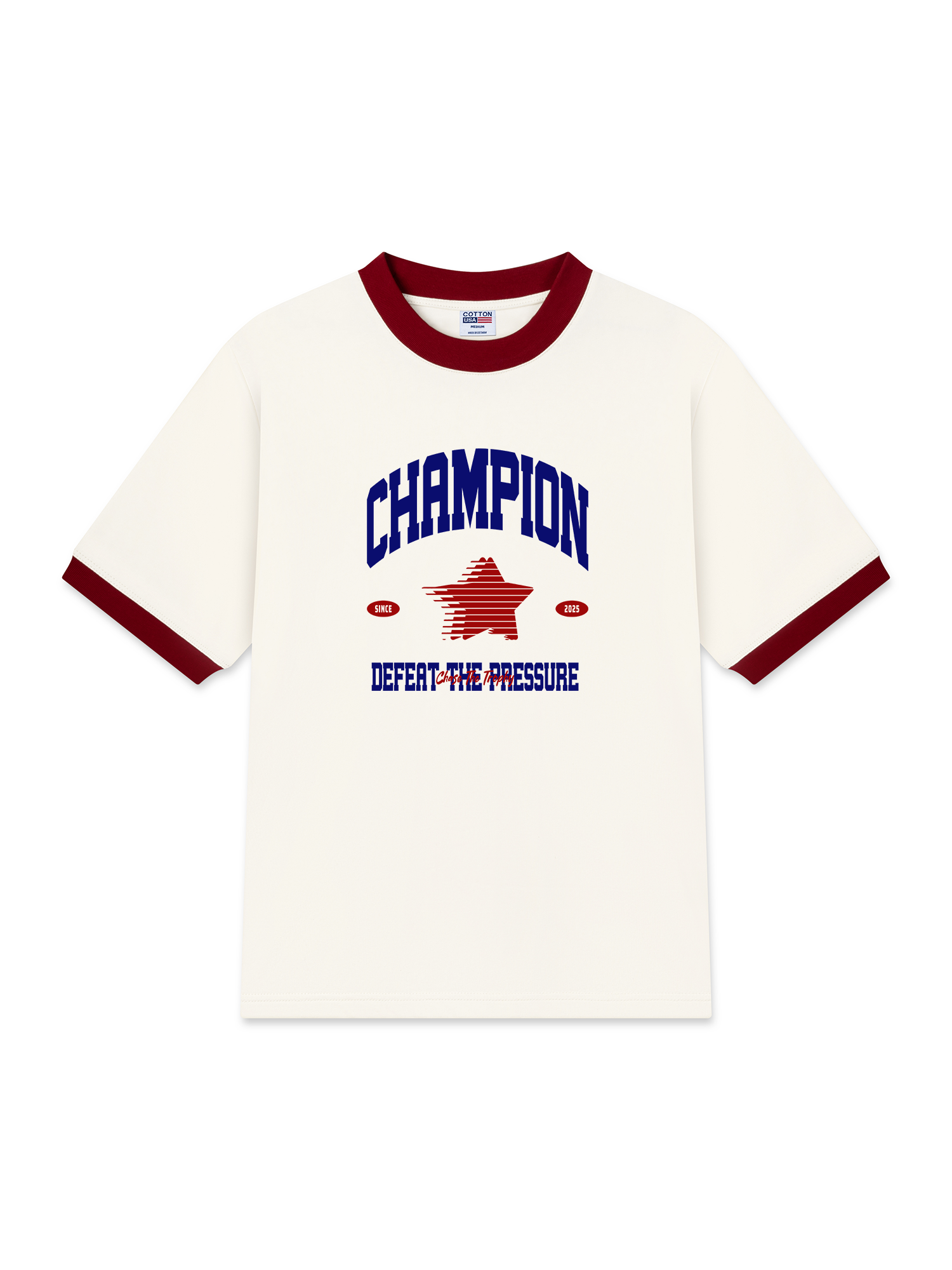 Áo Thun Ringer Relaxed Fit Champions Defeat The Pressure