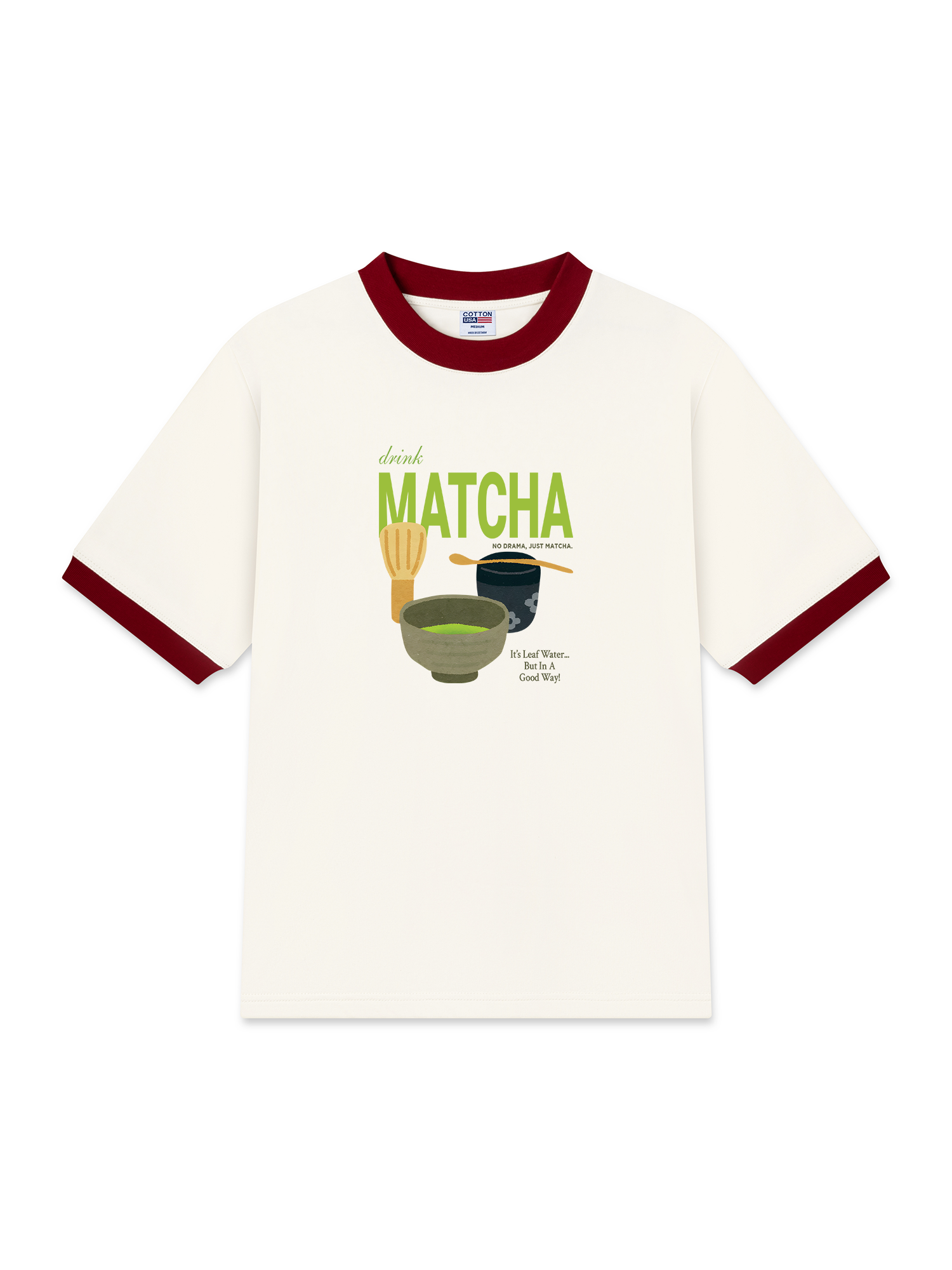 Áo Thun Ringer Relaxed Fit Drink Matcha