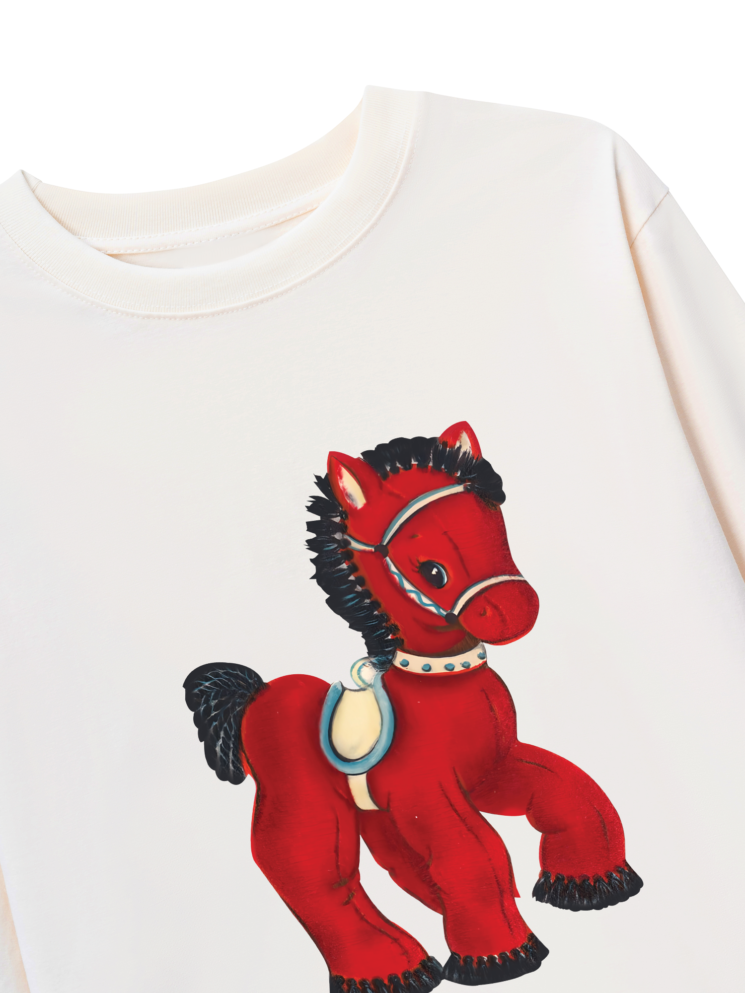 Áo Thun Dài Tay Retro Red Horse