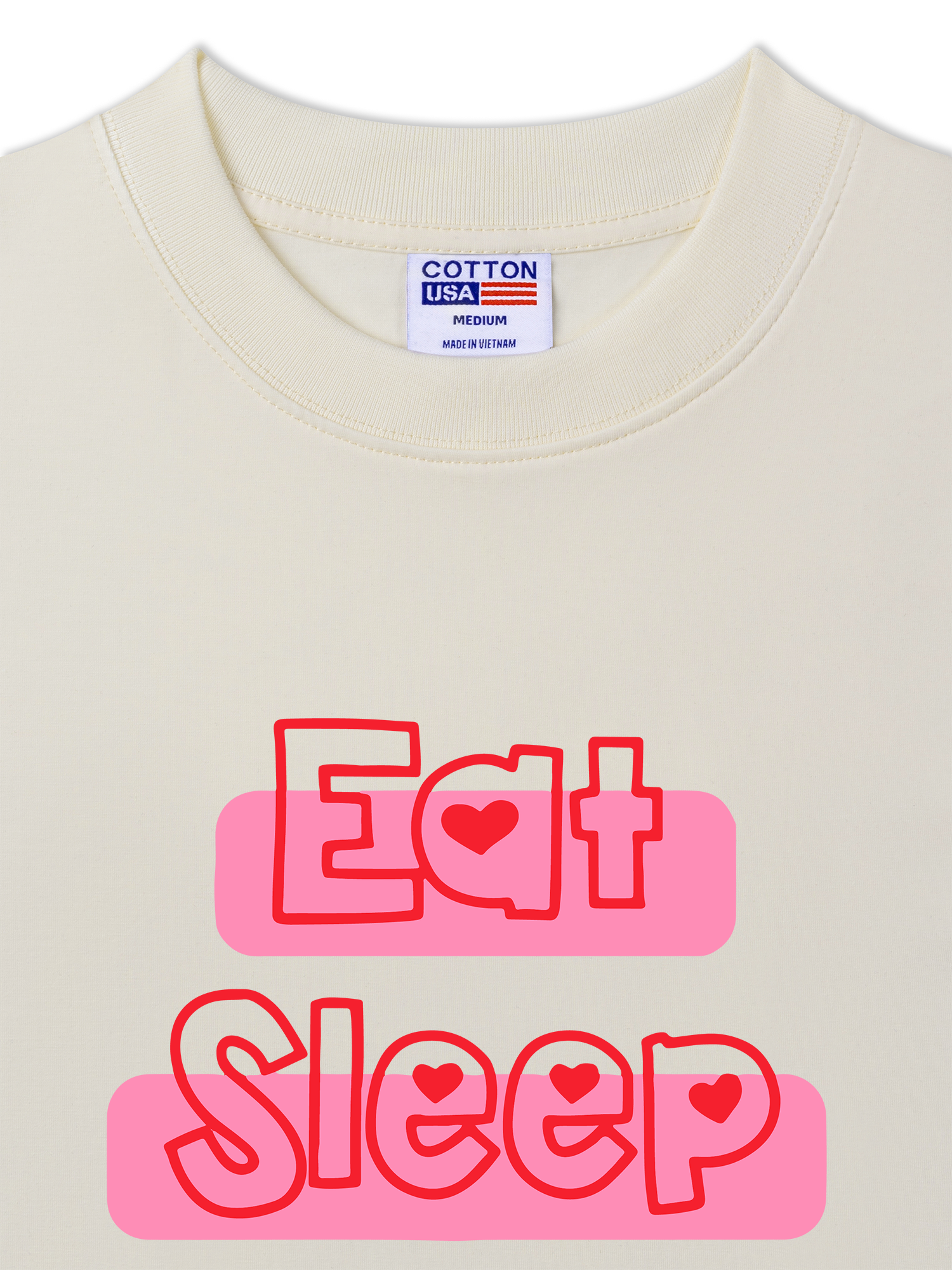 Áo Thun Relaxed Fit Eat Sleep Be Cute