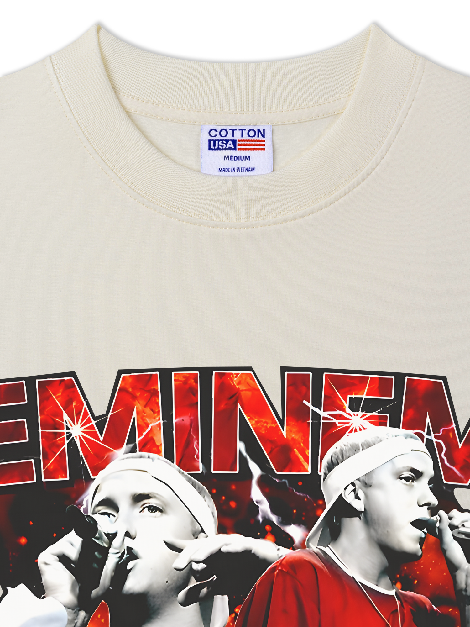 Áo Thun Relaxed Fit Rapper Eminem Red Flames