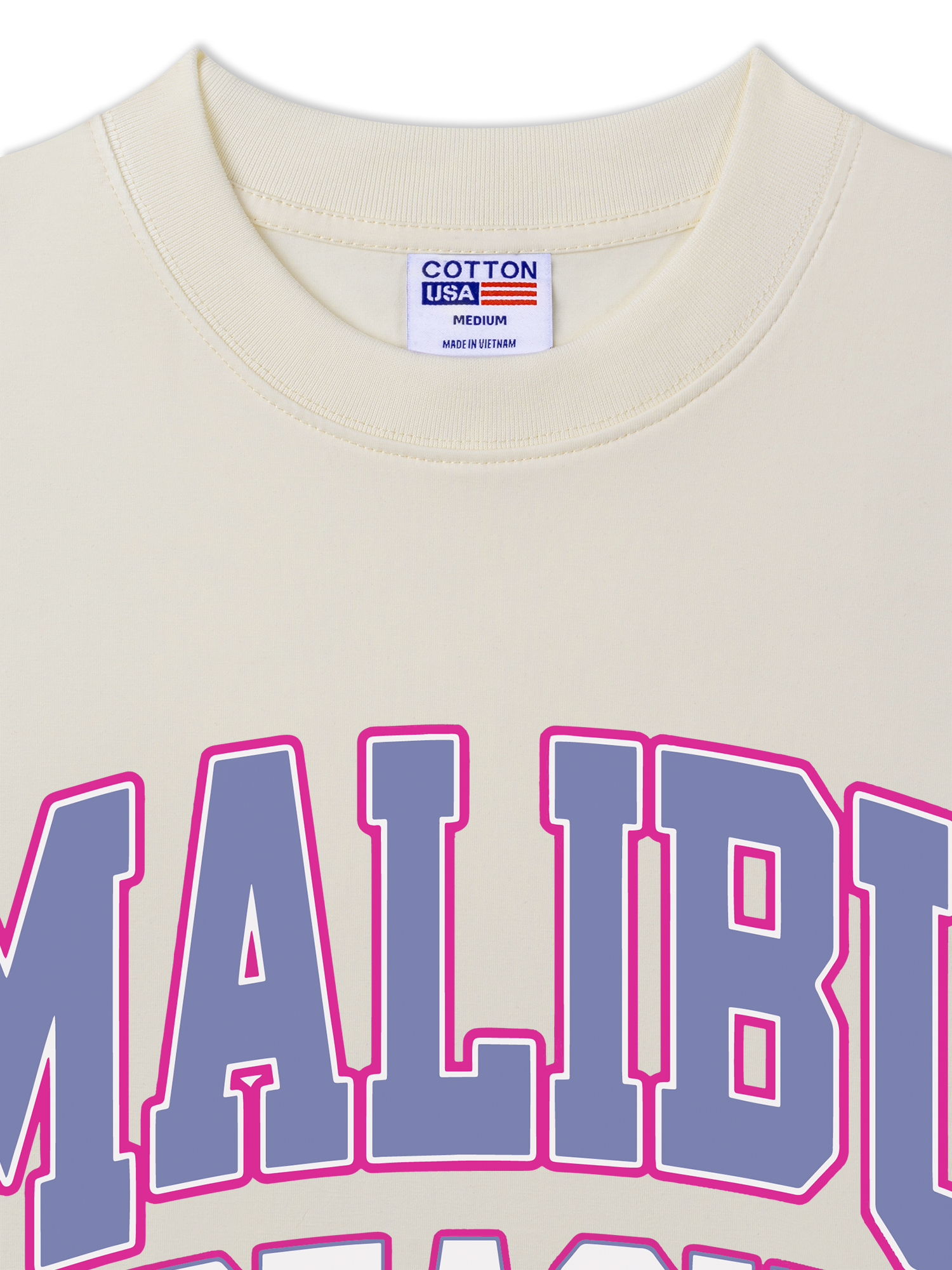 Áo Thun Relaxed Fit USA Malibu Beach Retro