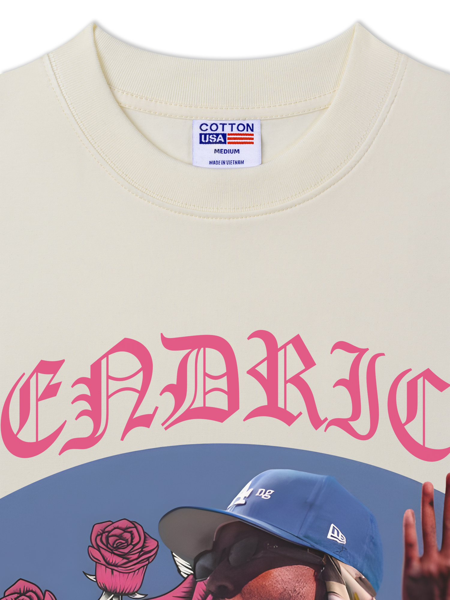 Áo Thun Relaxed Fit Rapper Kendrick Lamar Roses