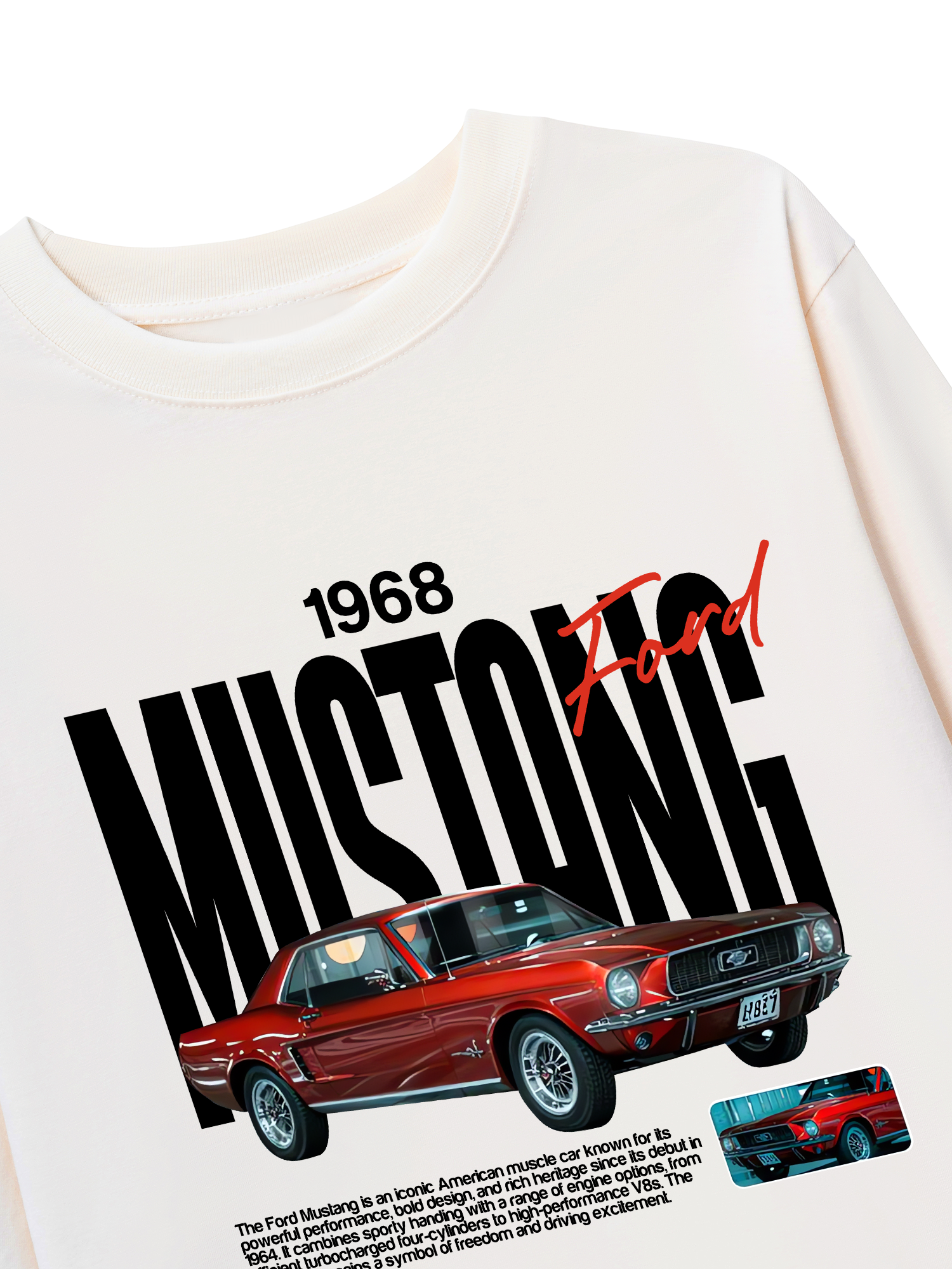 Áo Thun Dài Tay Ford 1968 Mustang