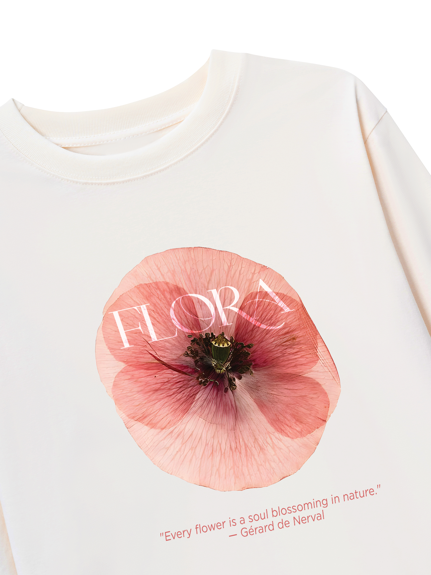 Áo Thun Dài Tay Floral Quote