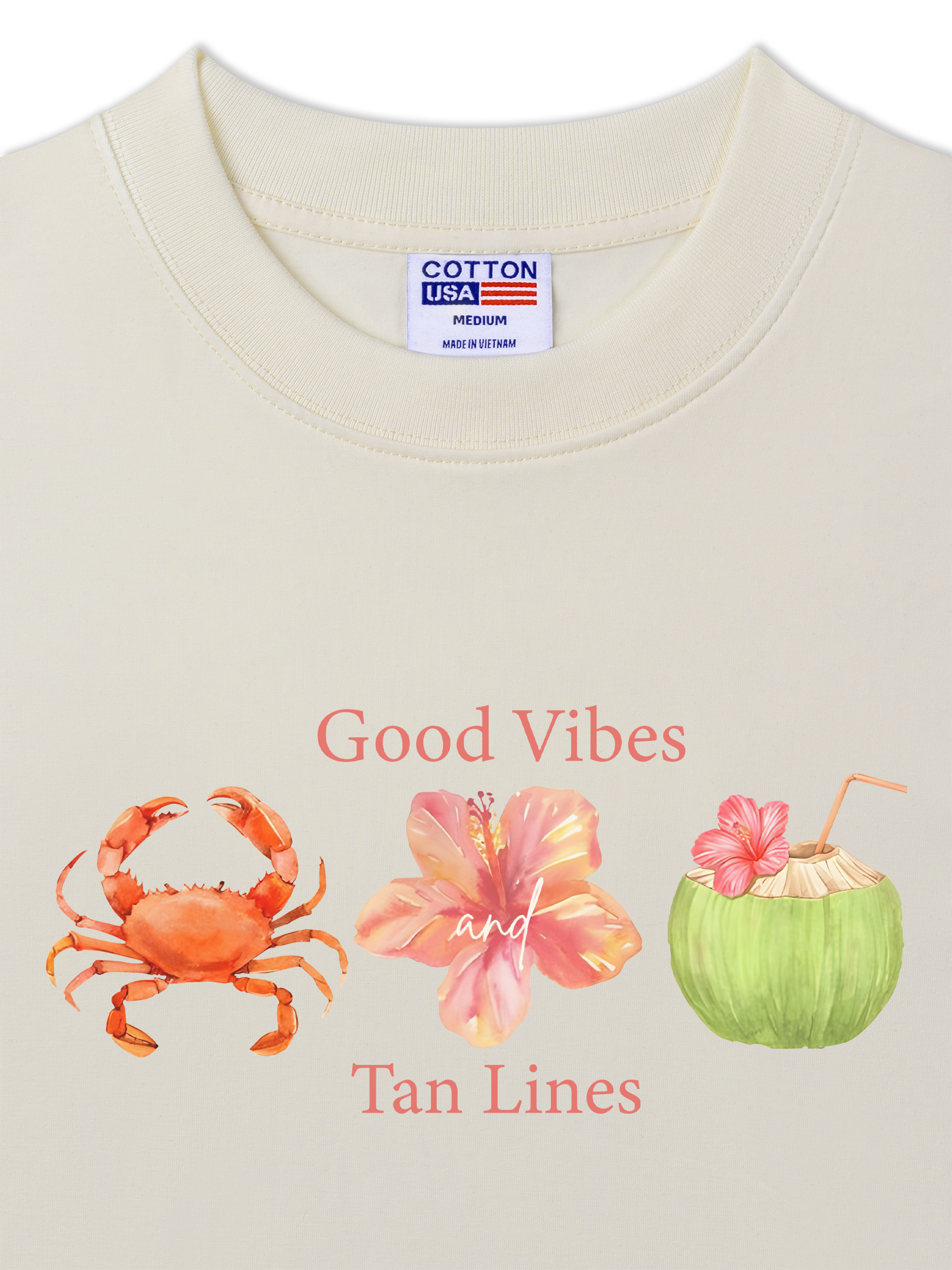 Áo Thun Relaxed Fit Tropical Good Vibes Tan Lines