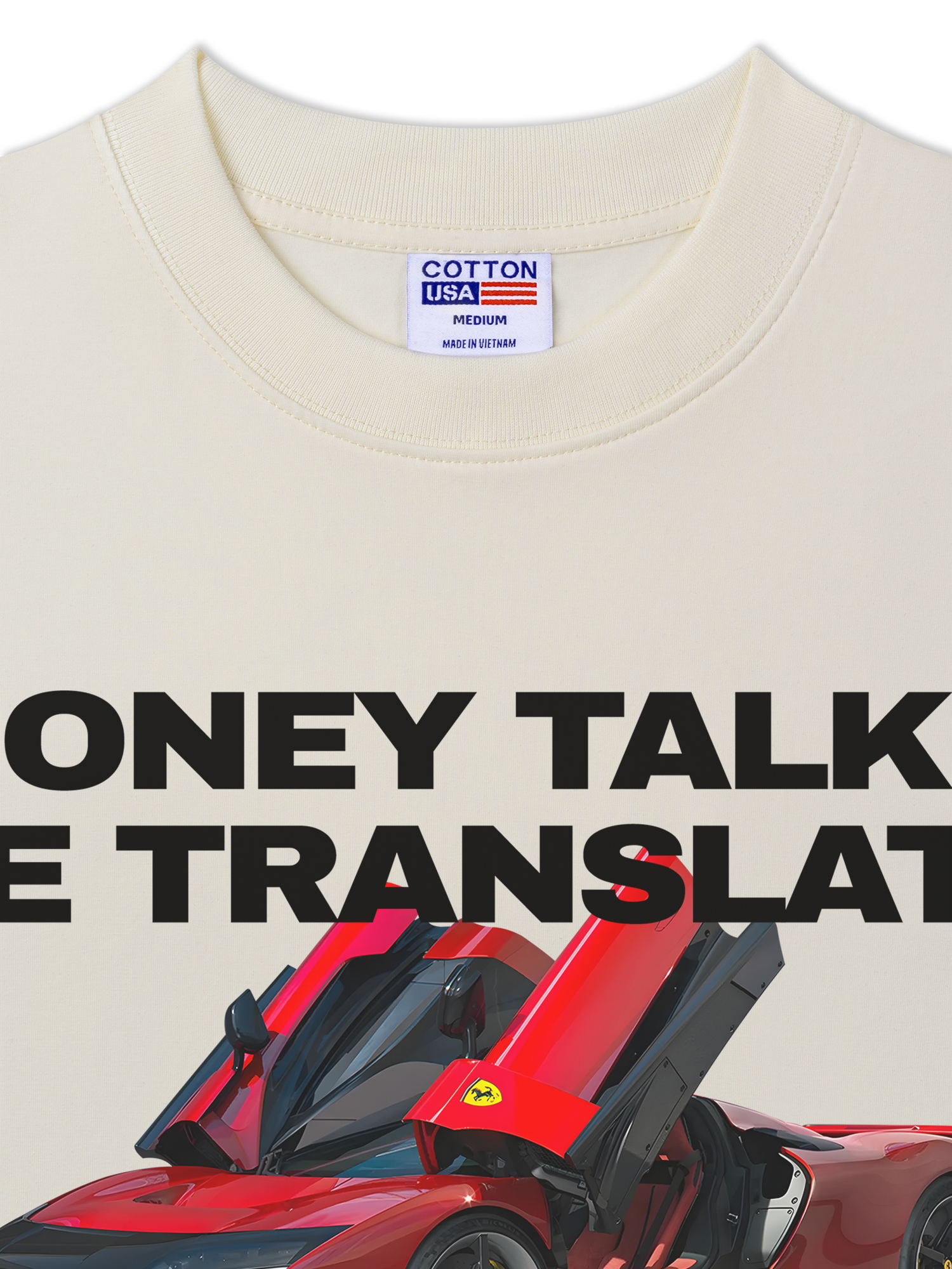 Áo Thun Relaxed Fit Ferrari Money Talks We Translate