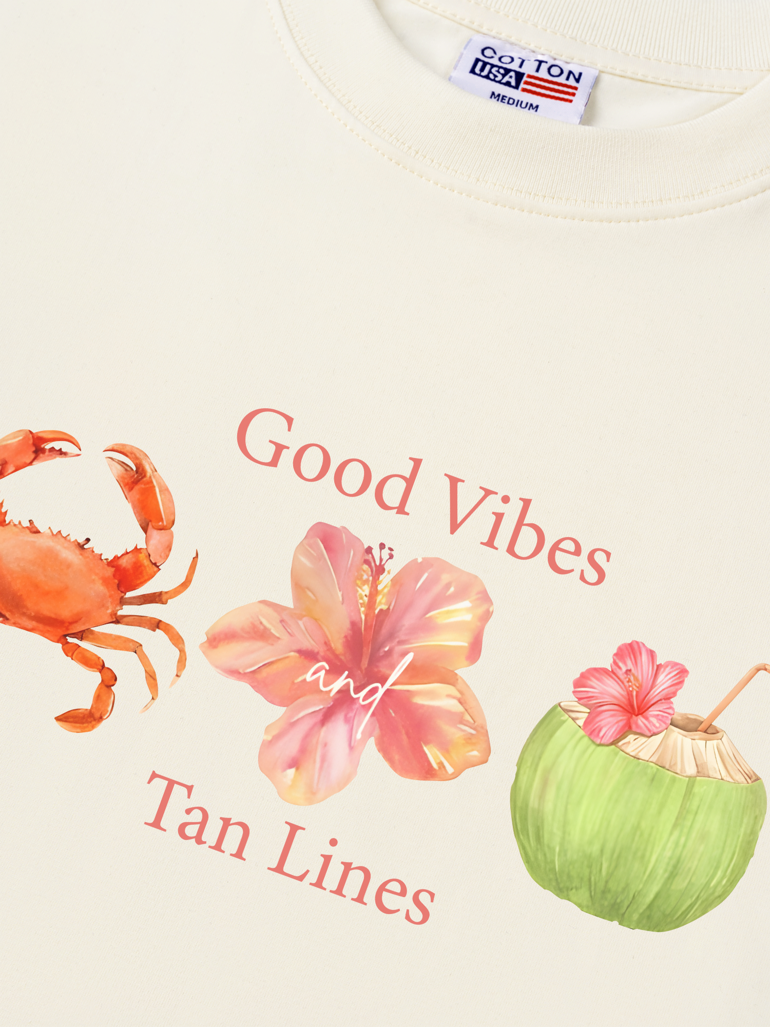 Áo Thun Relaxed Fit Tropical Good Vibes Tan Lines