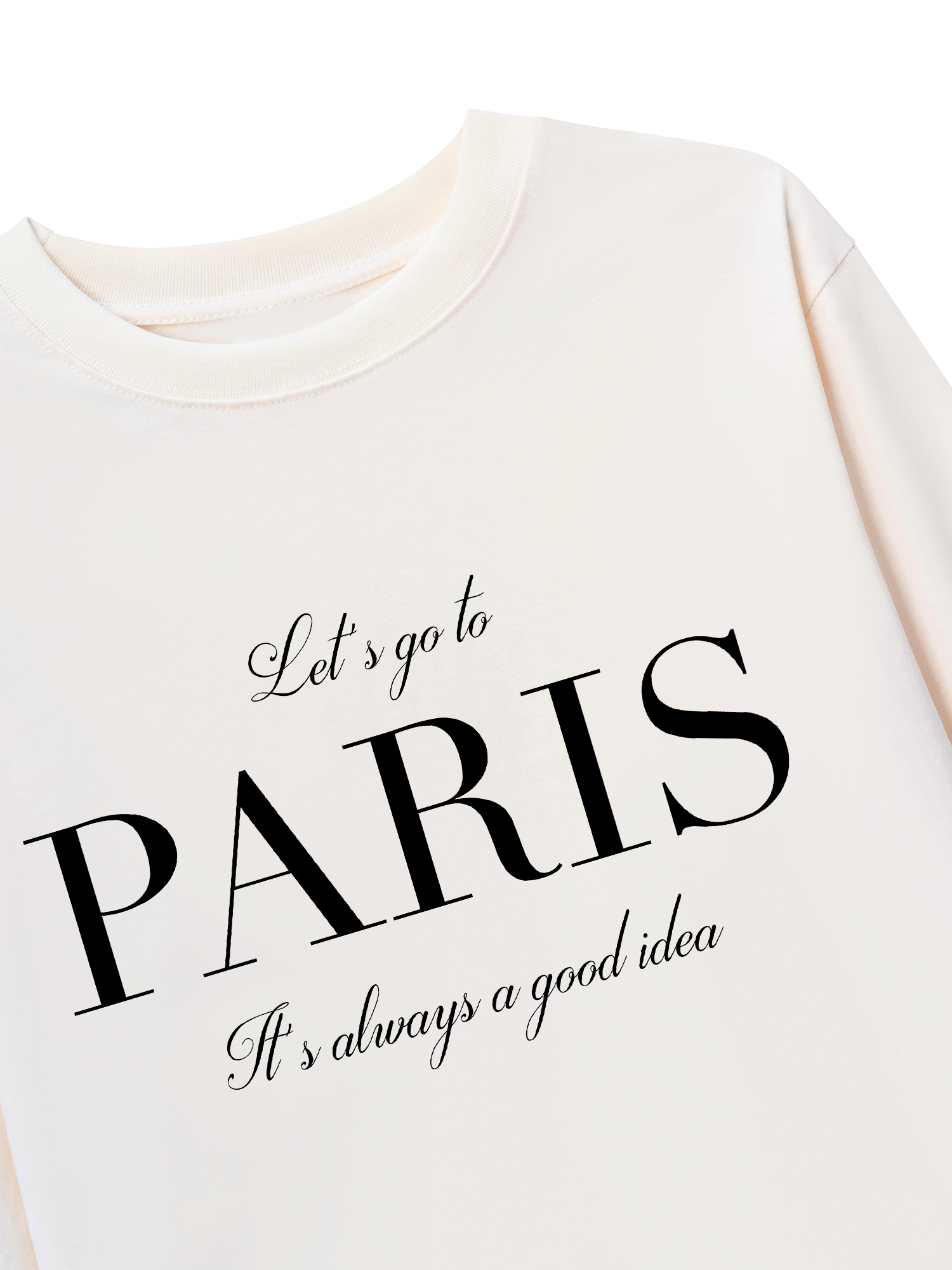 Áo Thun Dài Tay City Let's go to Paris đen