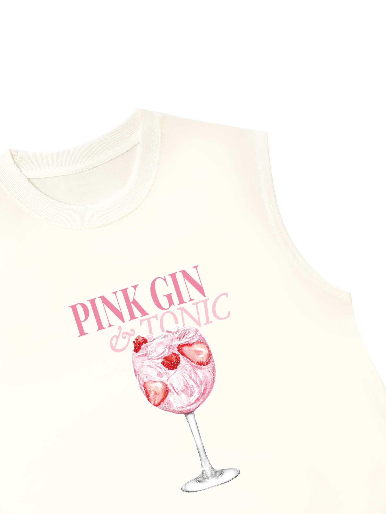 Áo Ba Lỗ Relaxed Fit Pink Gin & Tonic