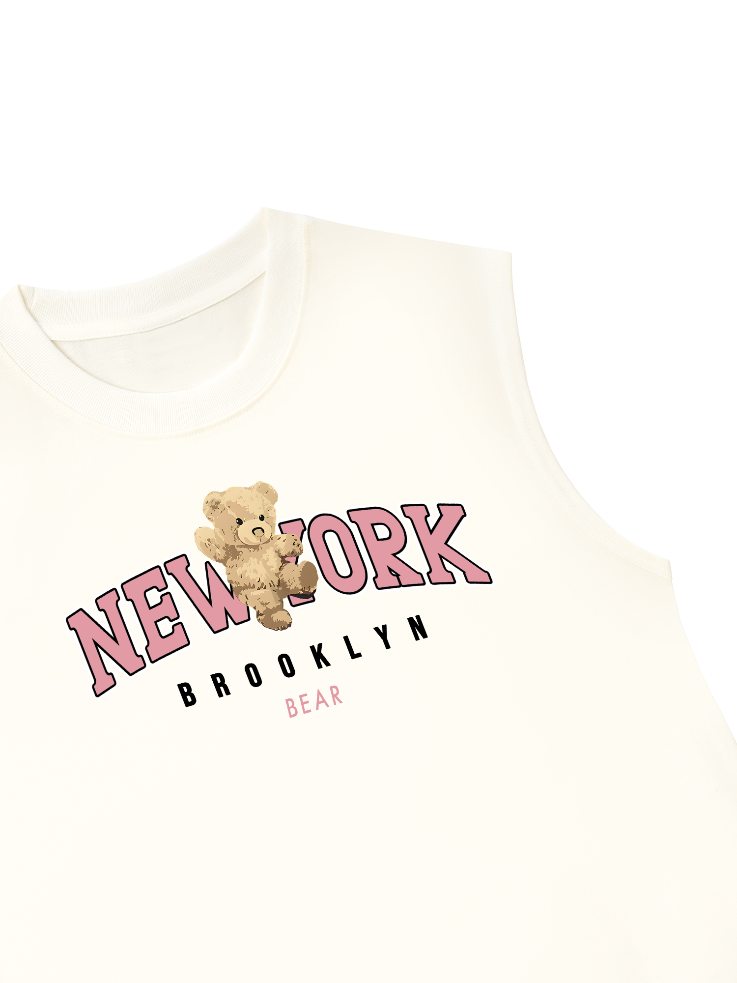 Áo Ba Lỗ Relaxed Fit City Pink New York Bear