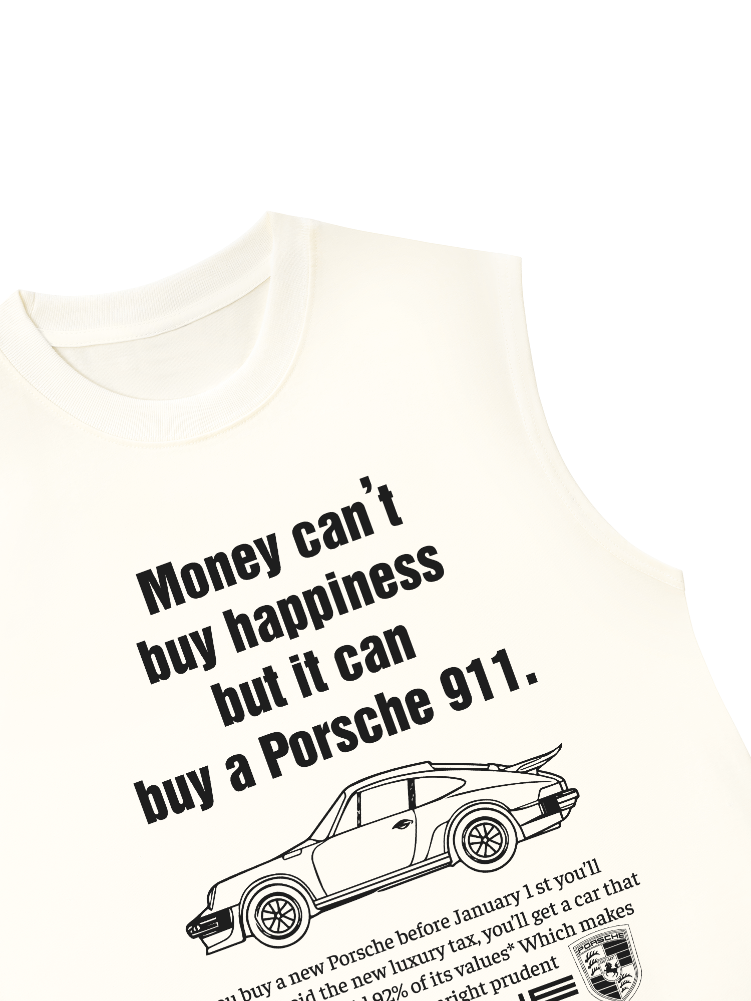 Áo Ba Lỗ Relaxed Fit Porsche Money Can_t Buy Happiness
