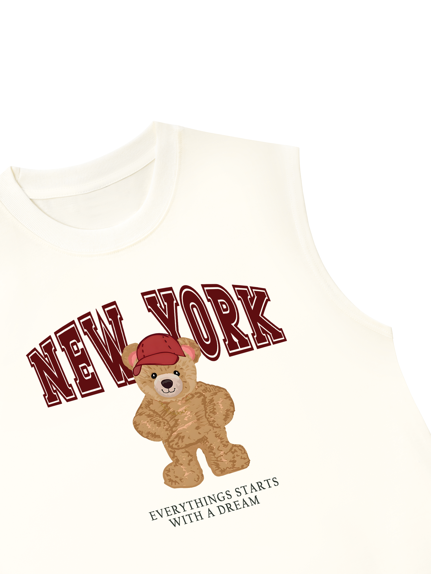 Áo Ba Lỗ Relaxed Fit City New York Red Bear