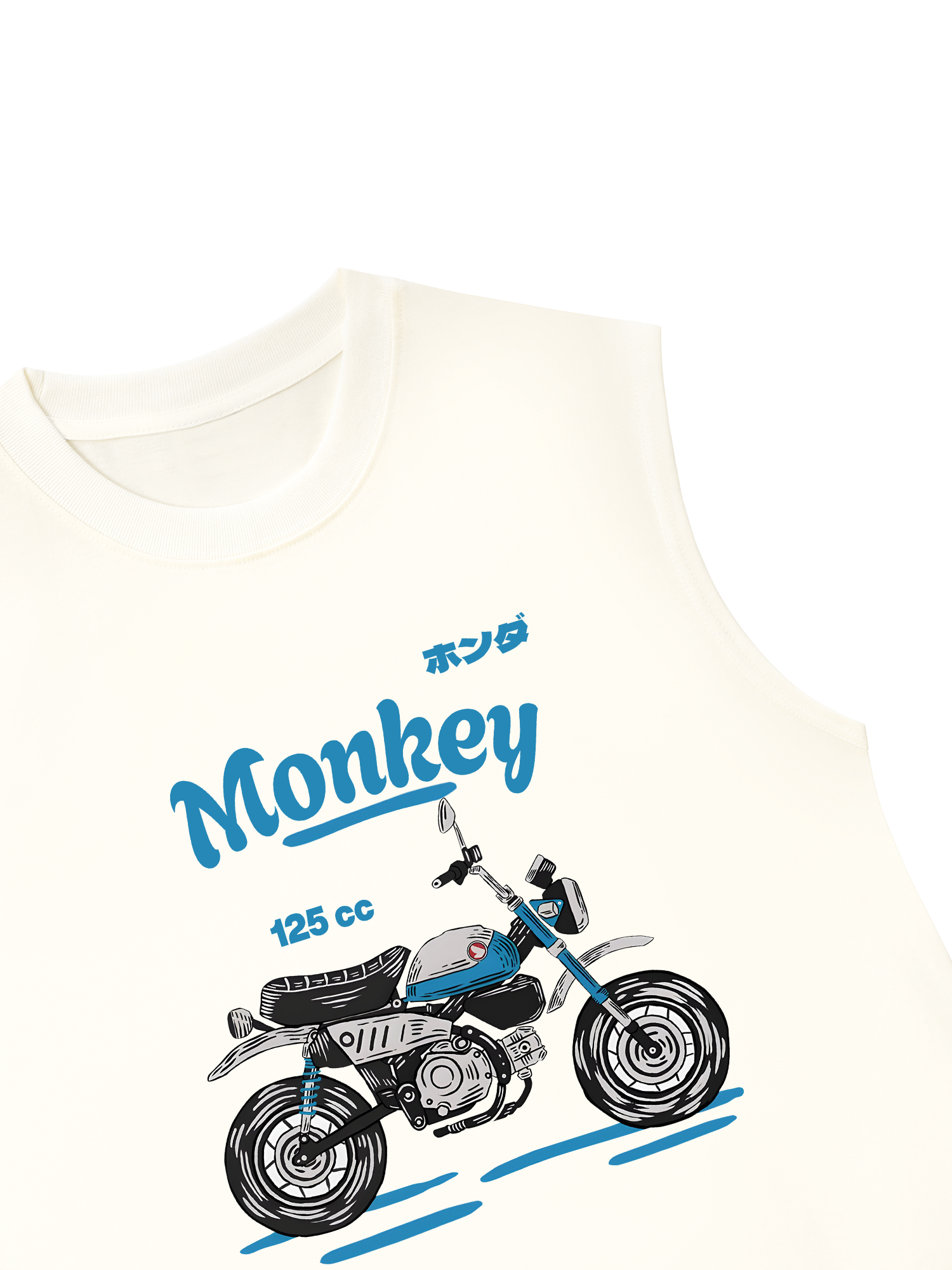 Áo Ba Lỗ Relaxed Fit Monkey 125cc Blue
