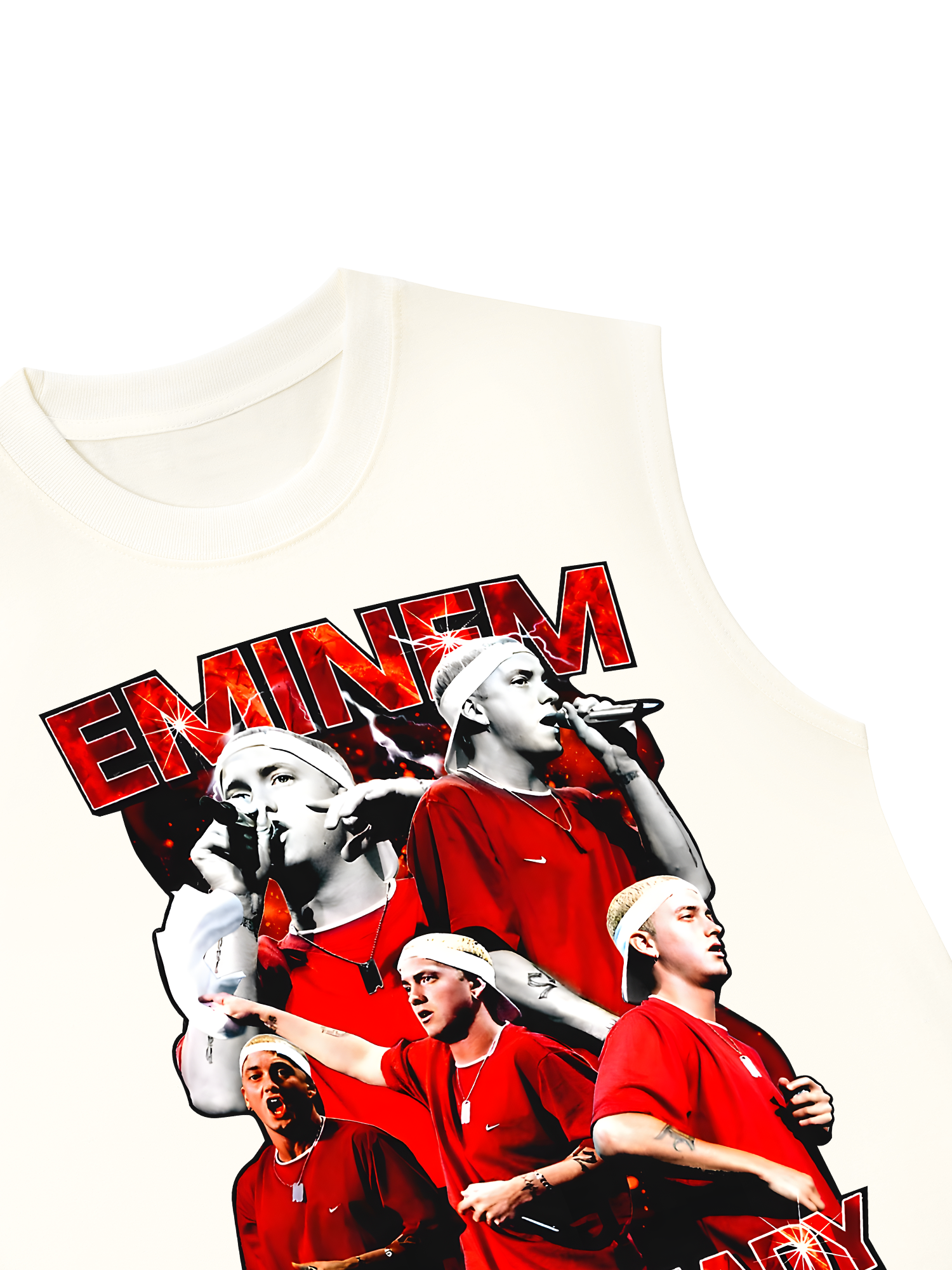 Áo Ba Lỗ Relaxed Fit Rapper Eminem Red Flames