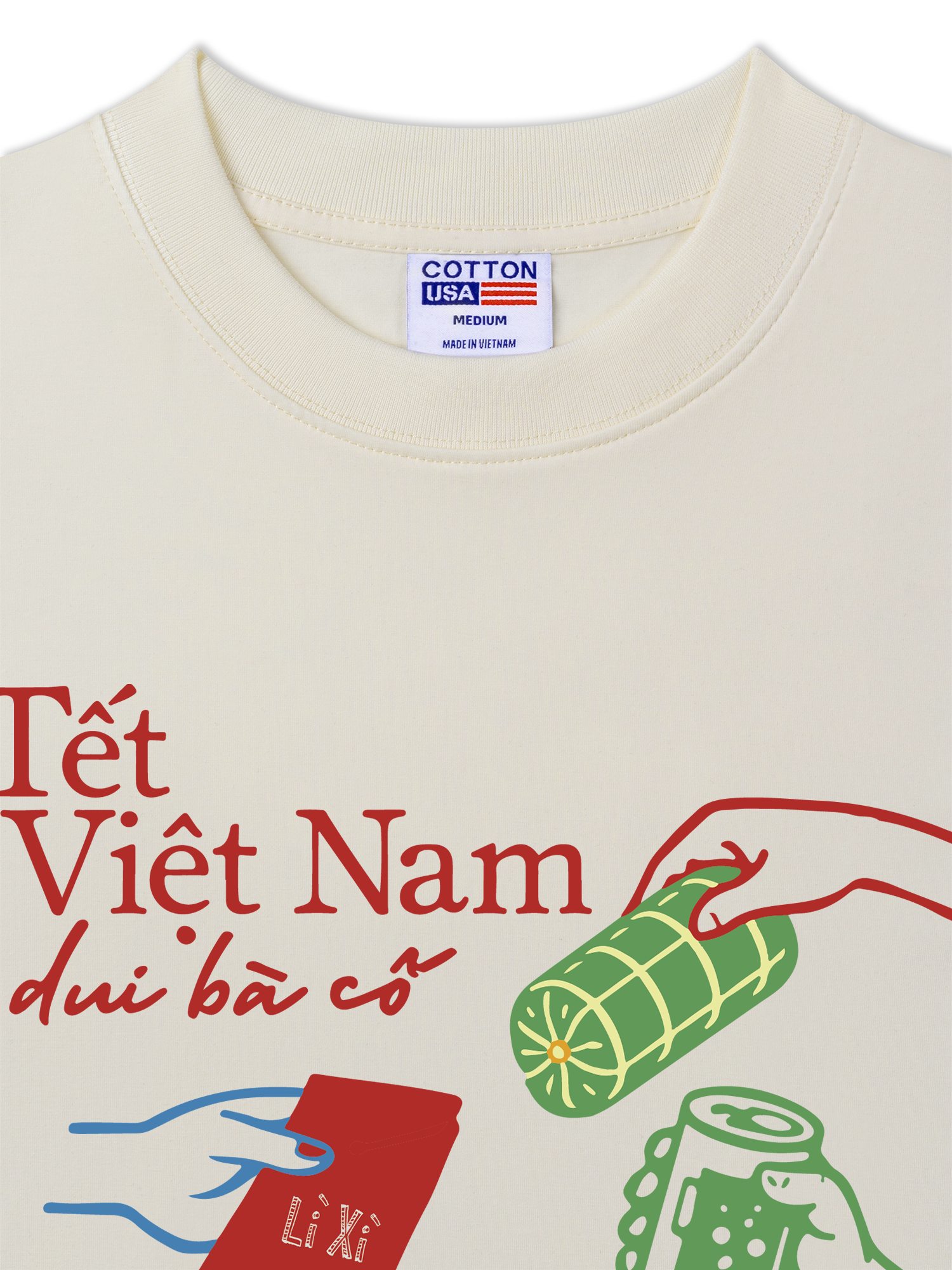 Áo Thun Relaxed Fit Tết Việt Nam Dui Bà Cố