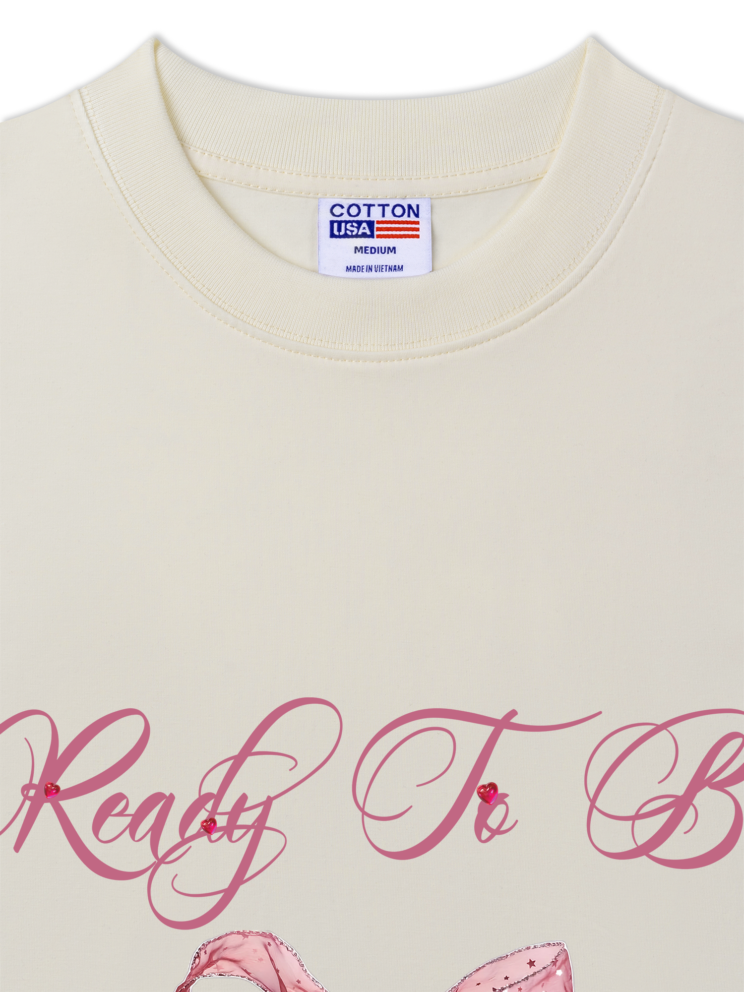 Áo Thun Relaxed Fit Bling Ribbon Ready To Be