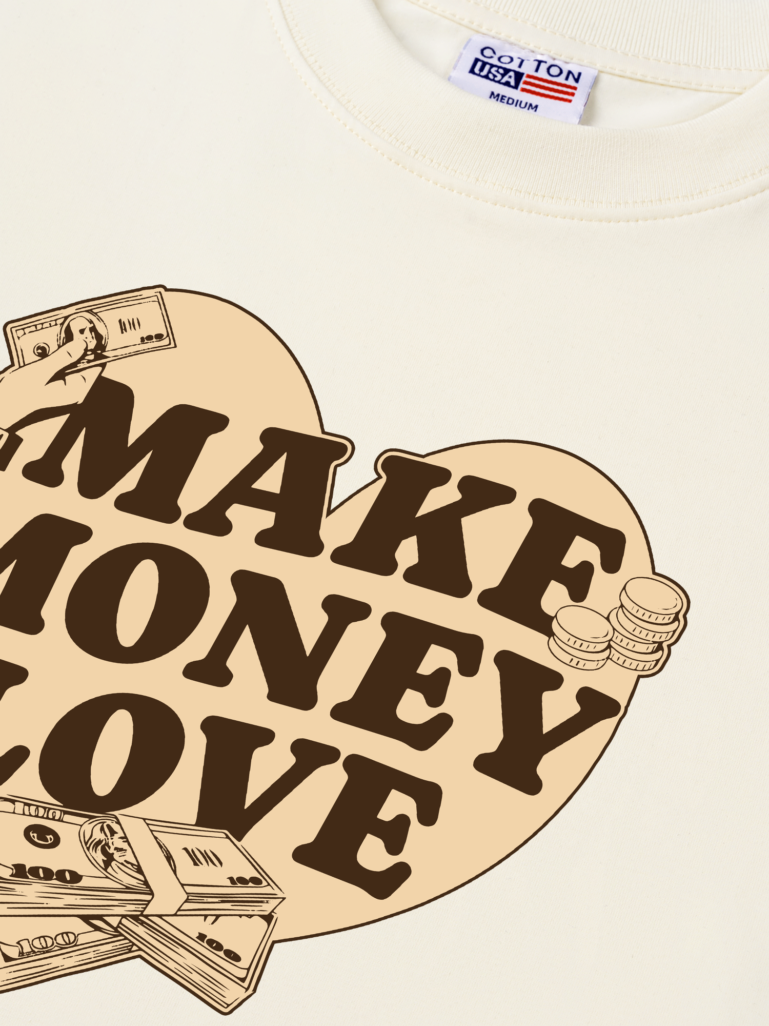 Áo Thun Relaxed Fit Money Make Money Love