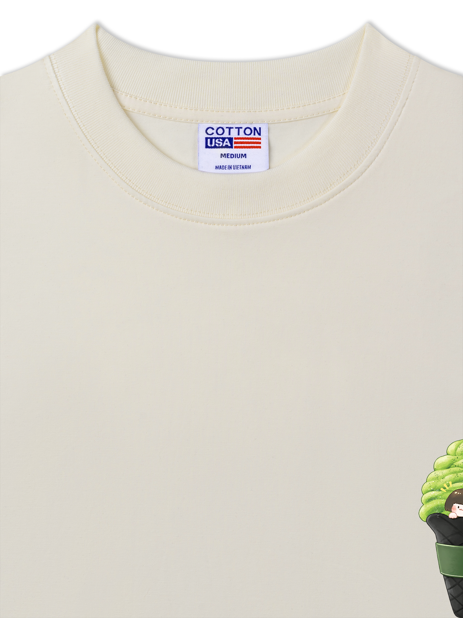 Áo Thun Relaxed Fit Daily Cup Matcha Cream