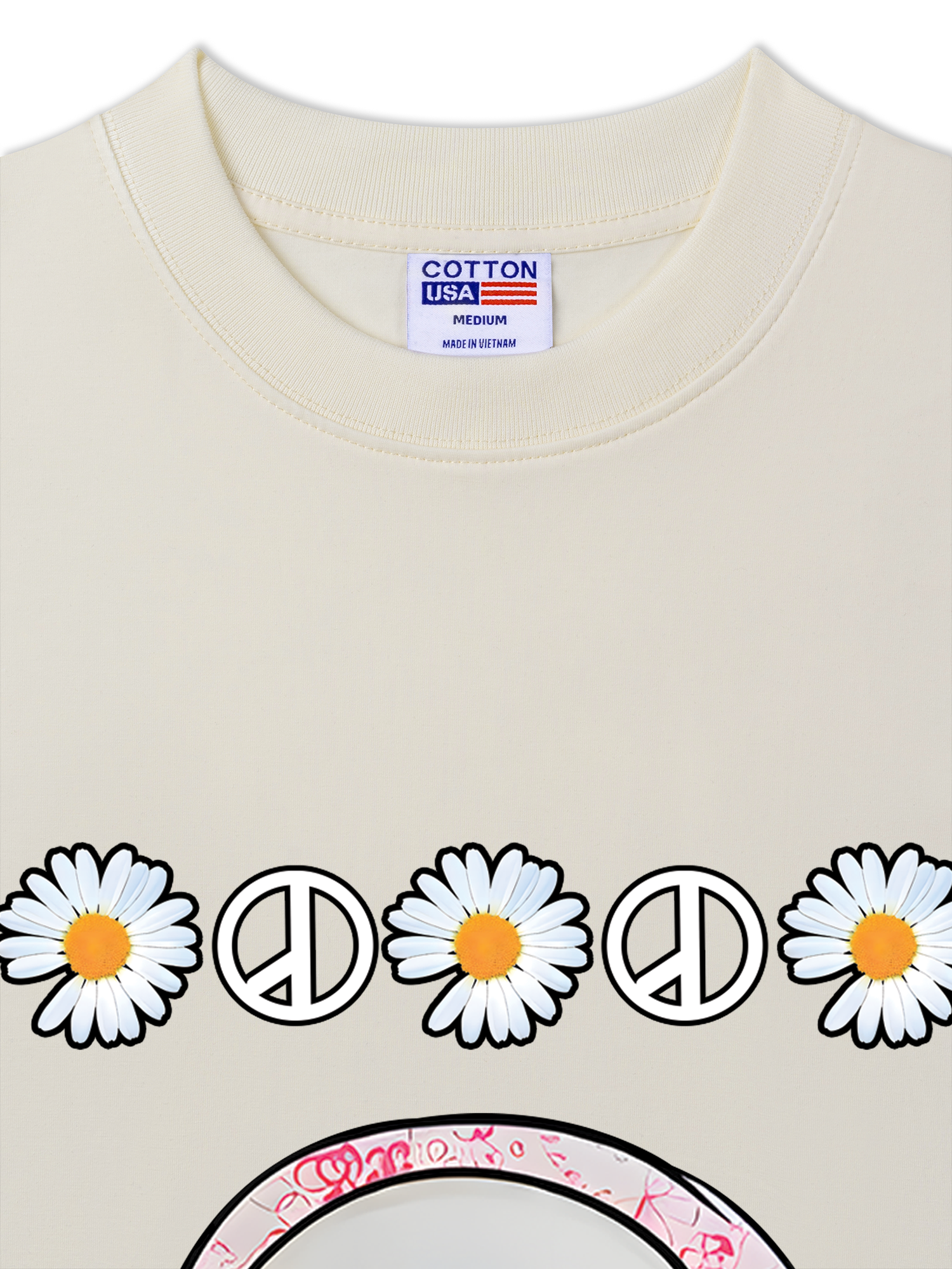 Áo Thun Relaxed Fit Floral With GD Chibi Daisy Flower