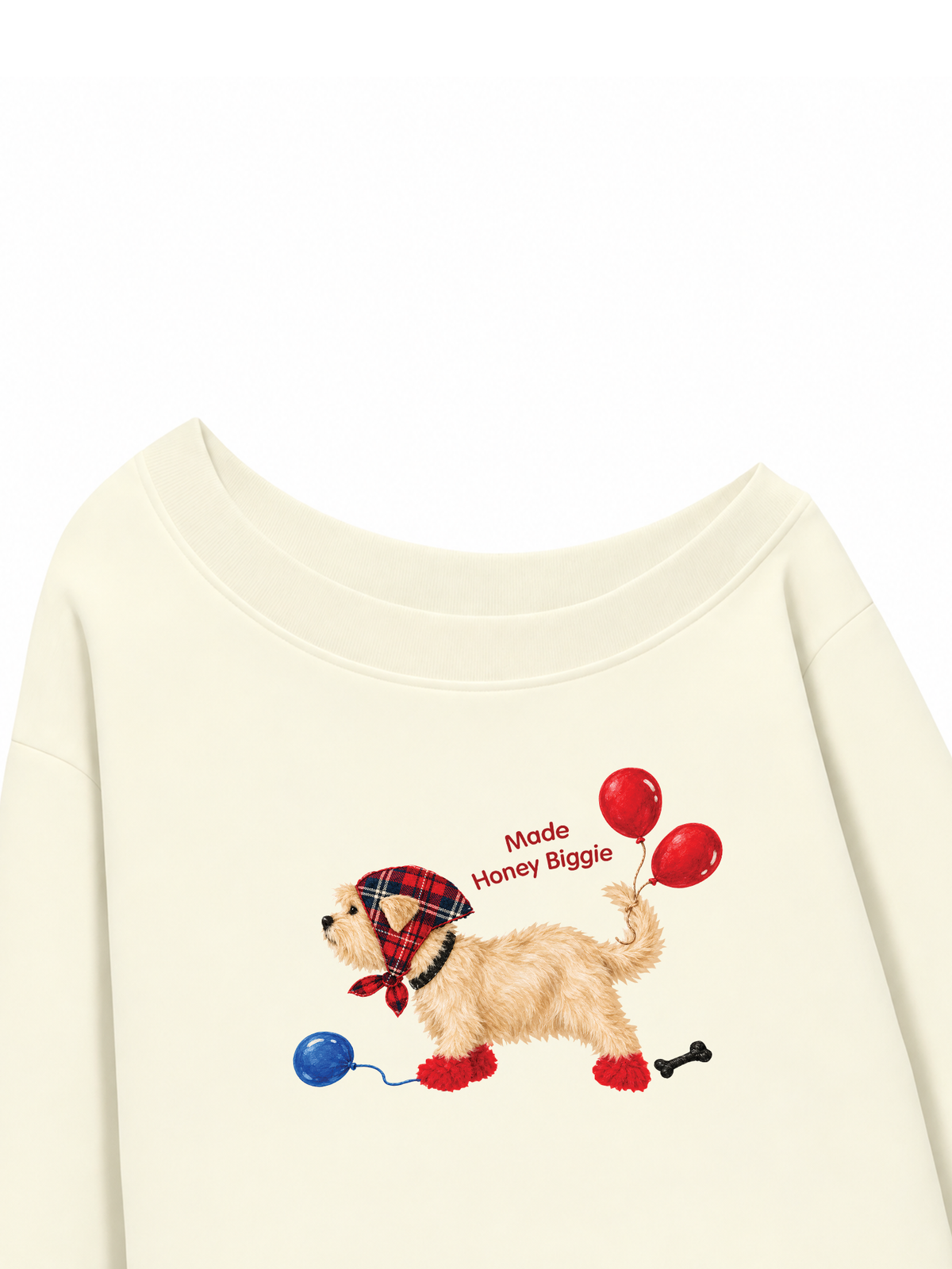 Áo Sweater Lệch Vai Nỉ Hai Da Made Honey Biggie