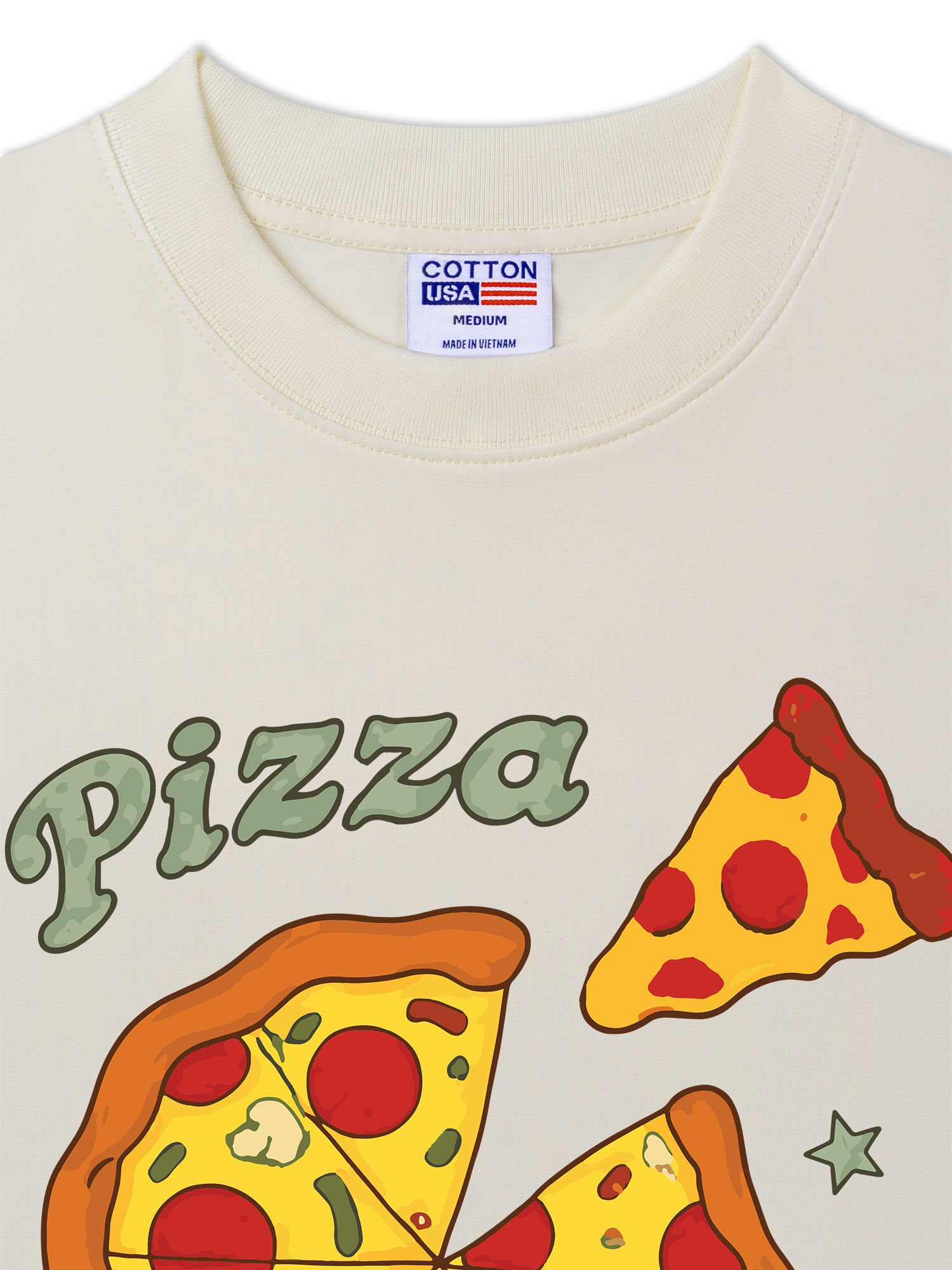 Áo Thun Relaxed Fit Yummy Mood Pizza Person
