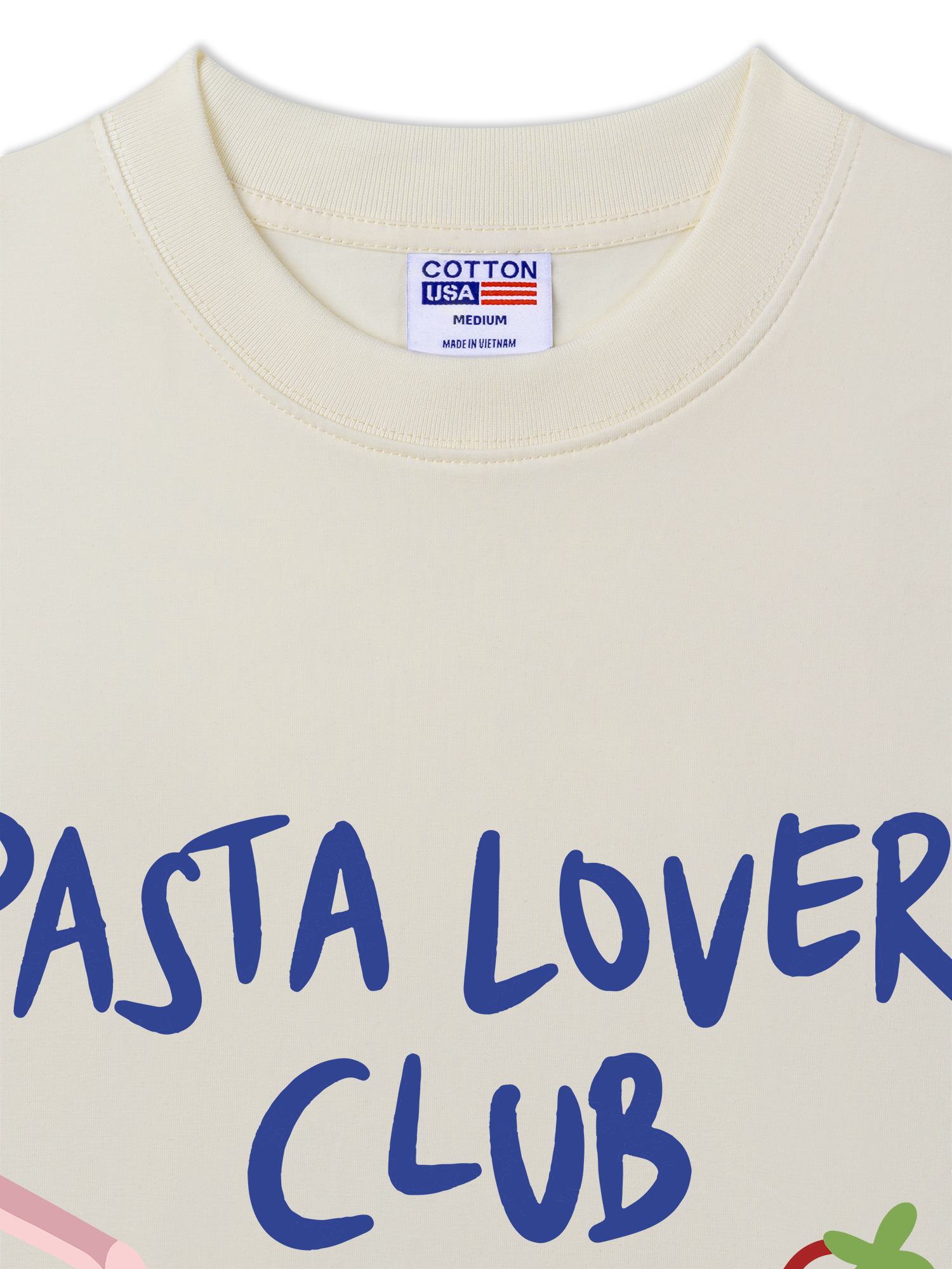 Áo Thun Relaxed Fit Yummy Mood Cute Pasta Lover Club