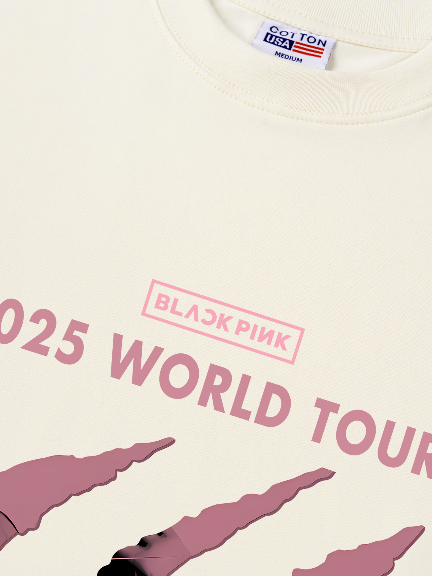 Áo Thun Relaxed Fit Black Pink 2025 World Tour