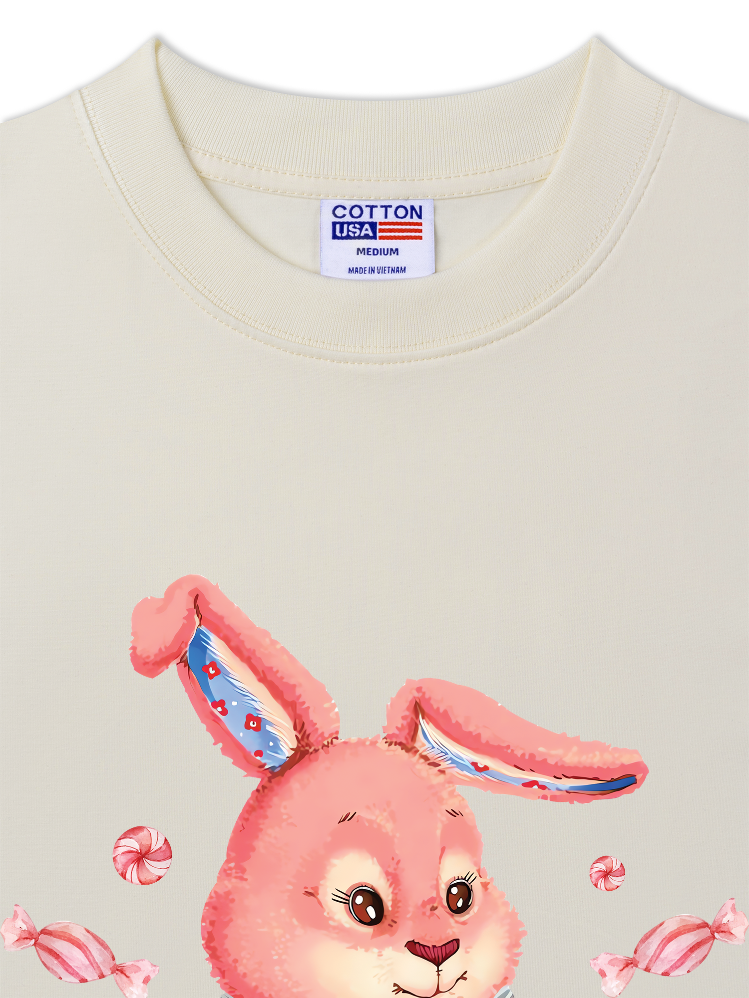 Áo Thun Relaxed Fit Soft Paw Pinky Bunny