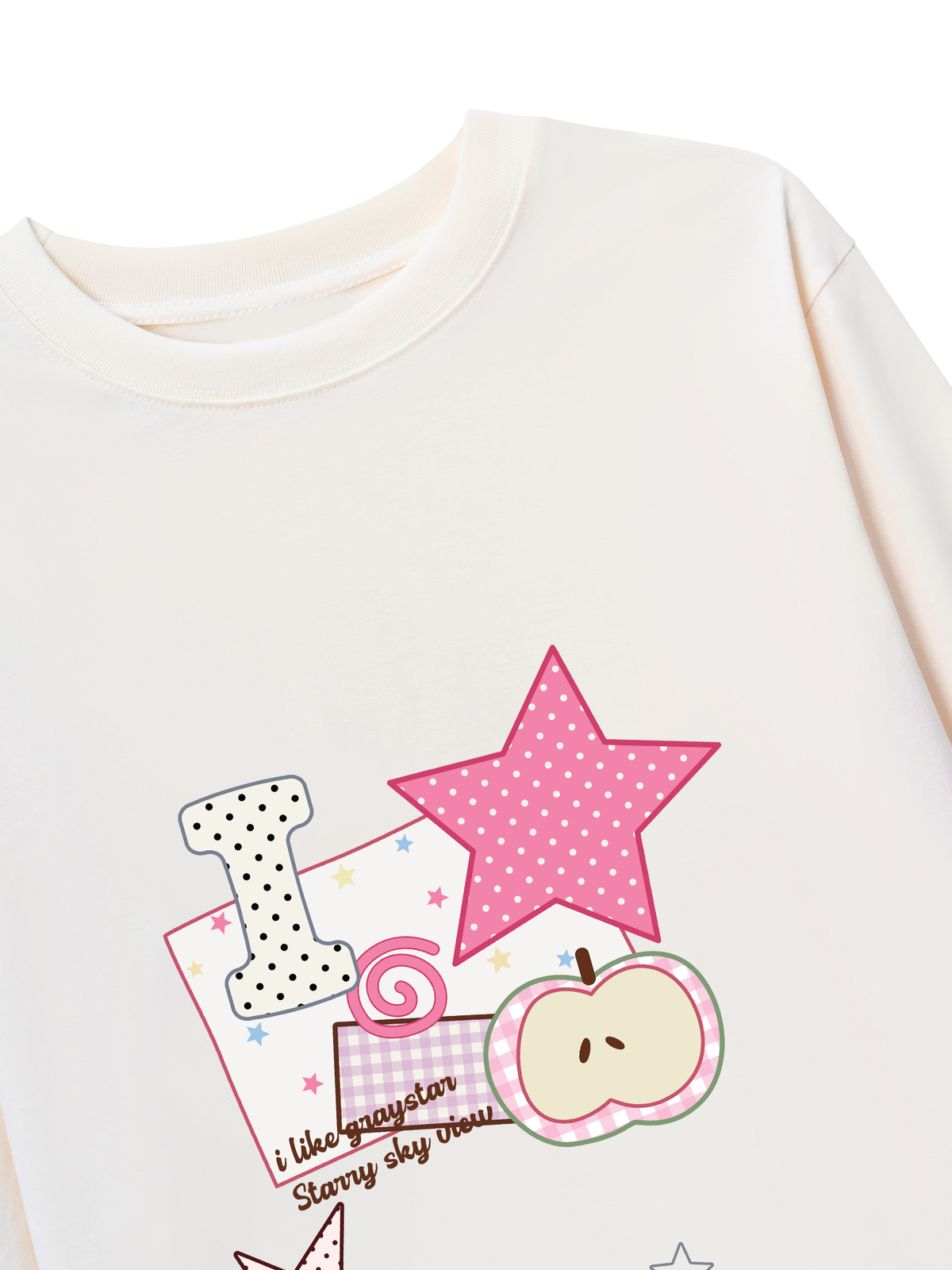 Áo Thun Dài Tay Dotty Mood Pink Star Candy