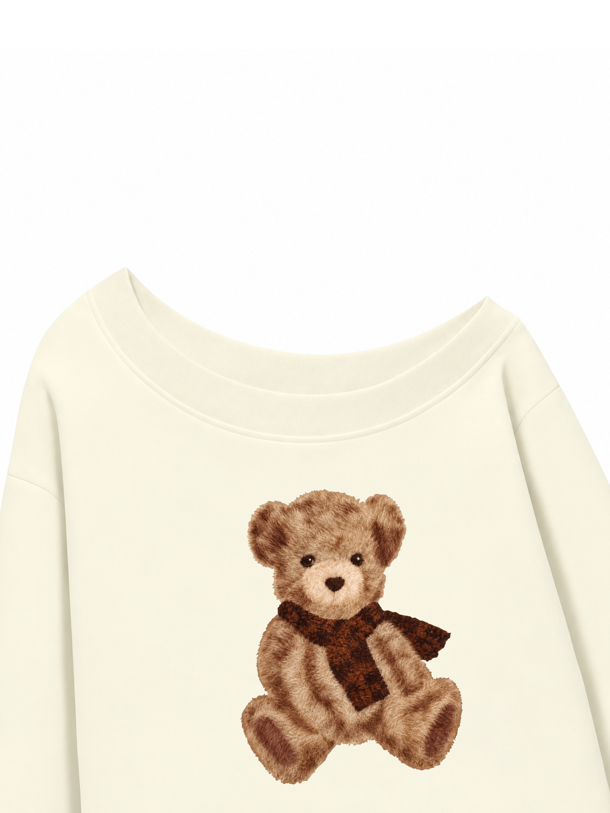Áo Sweater Lệch Vai Nỉ Hai Da Teddy Bear Cold Weather