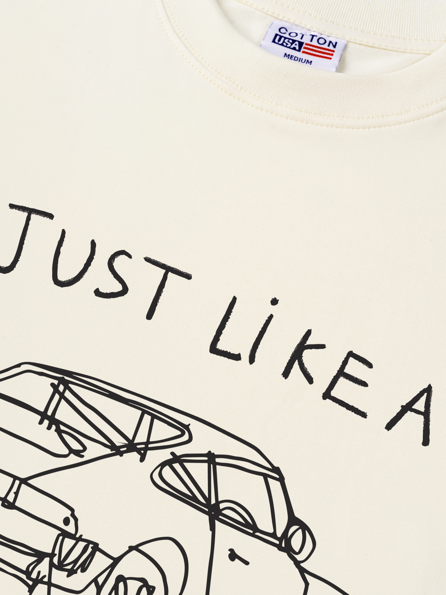 Áo Thun Relaxed Fit Classic Car Black And White