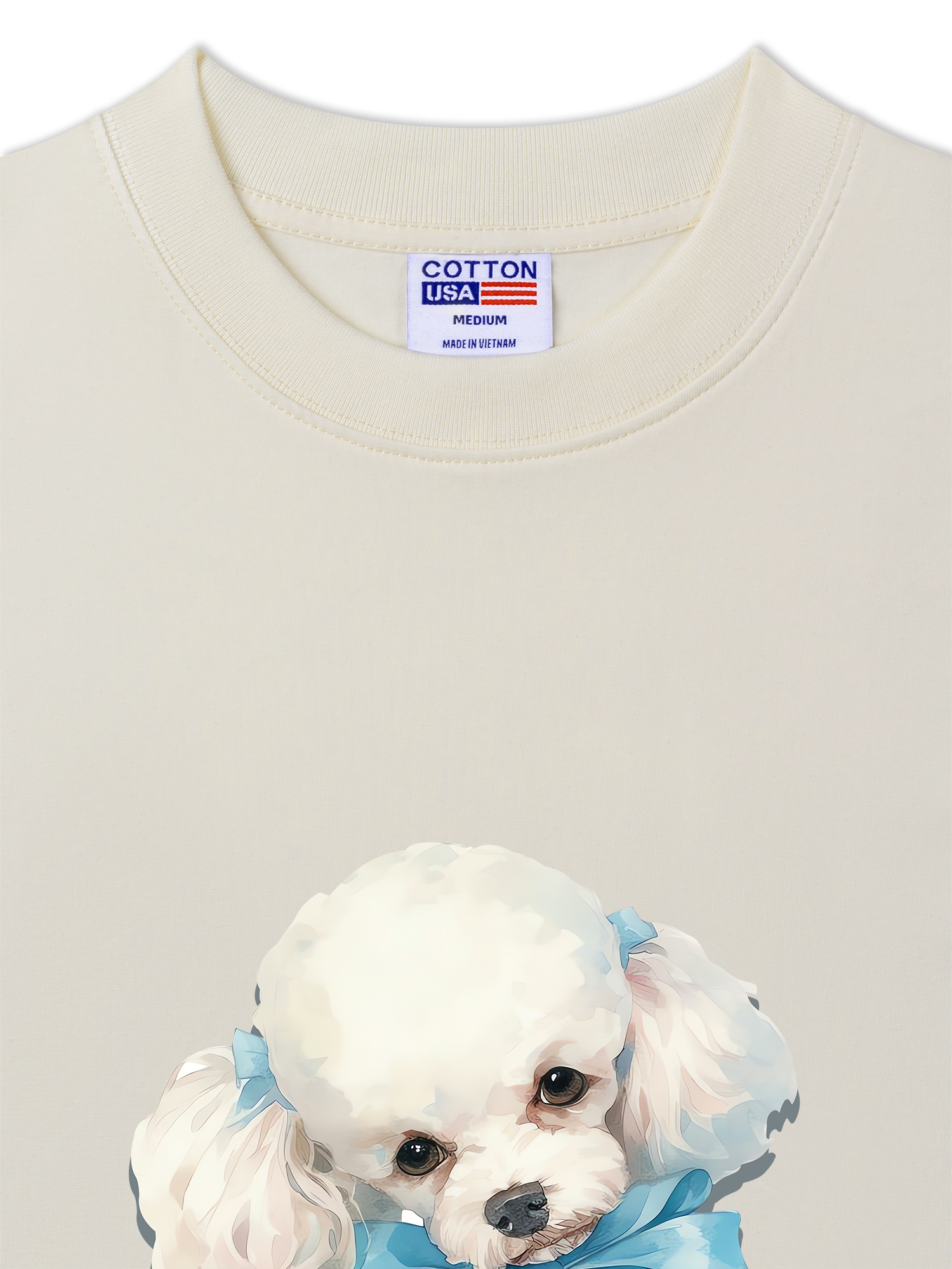 Áo Thun Relaxed Fit Soft Paw Cute Blue Puppy