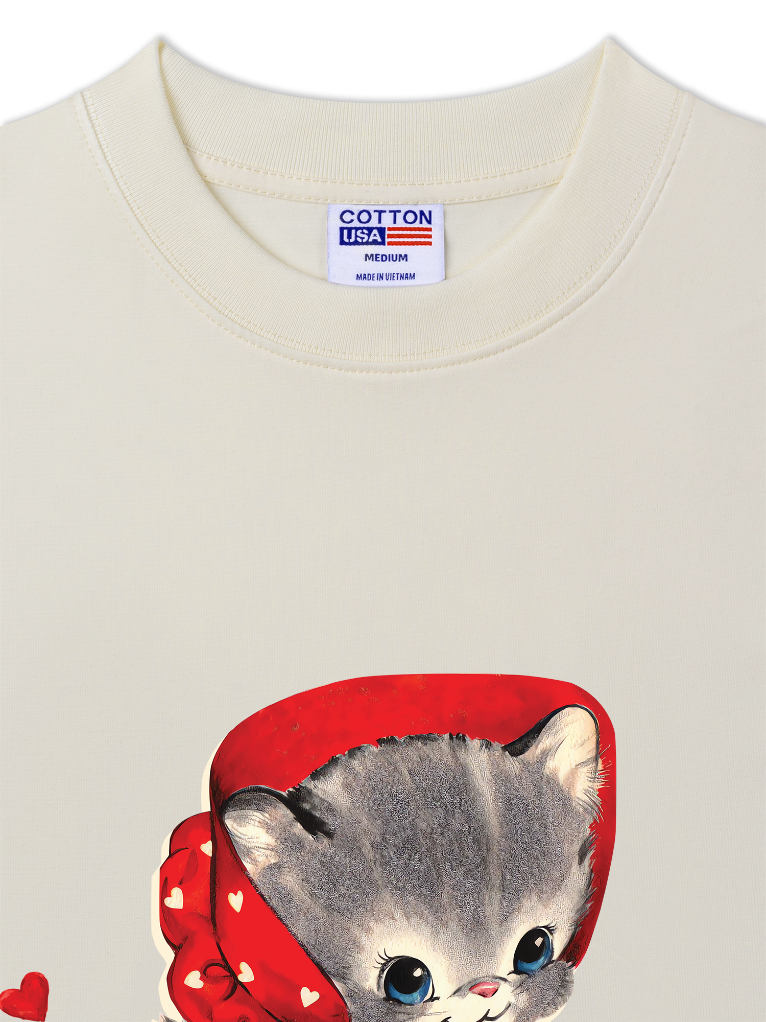 Áo Thun Relaxed Fit Soft Paw Cute Cat