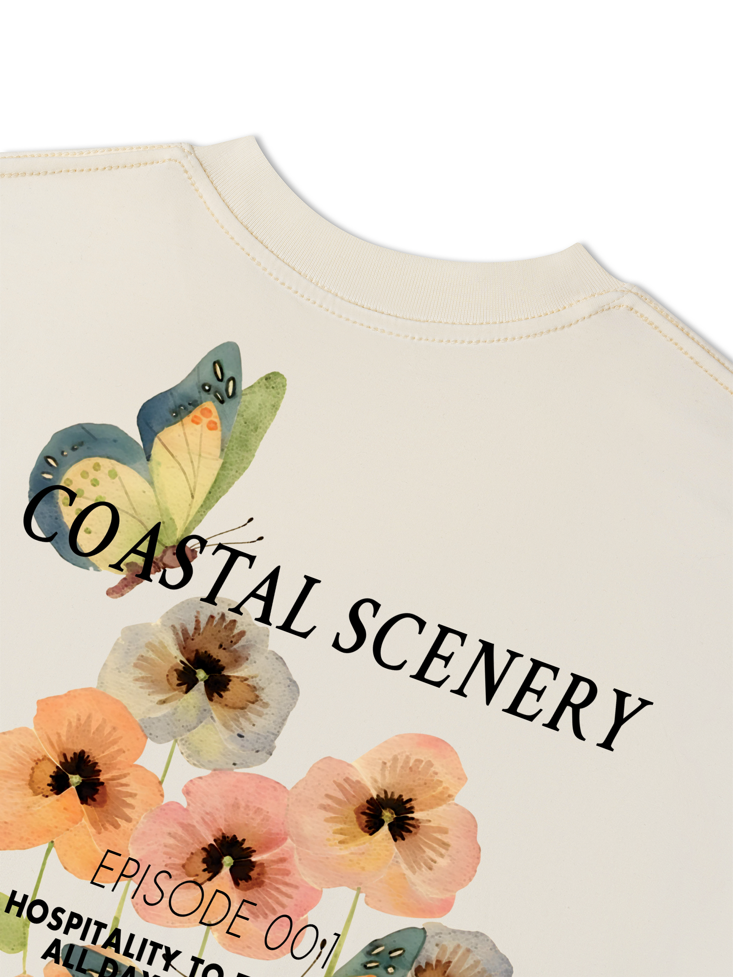 Áo Thun Relaxed Fit Floral COASTAL SCENERY