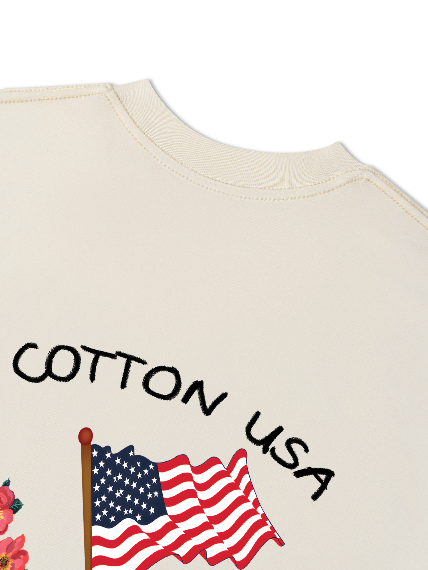 Áo Thun Relaxed Fit USA Floral Cotton USA