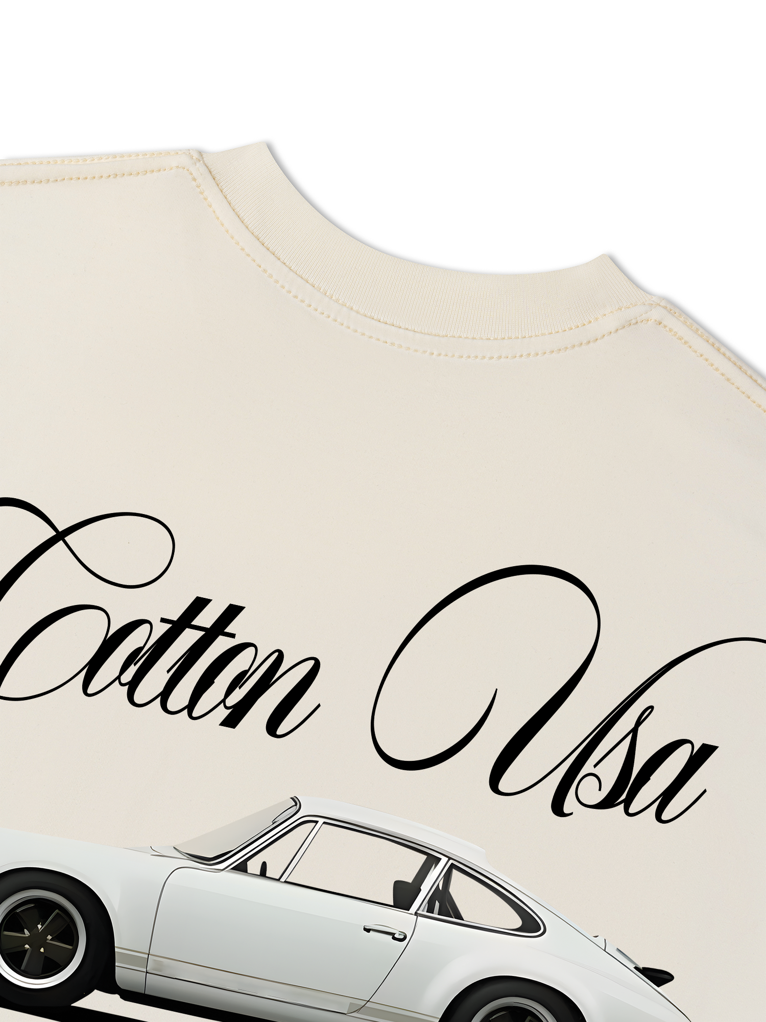 Áo Thun Relaxed Fit Classic Car White